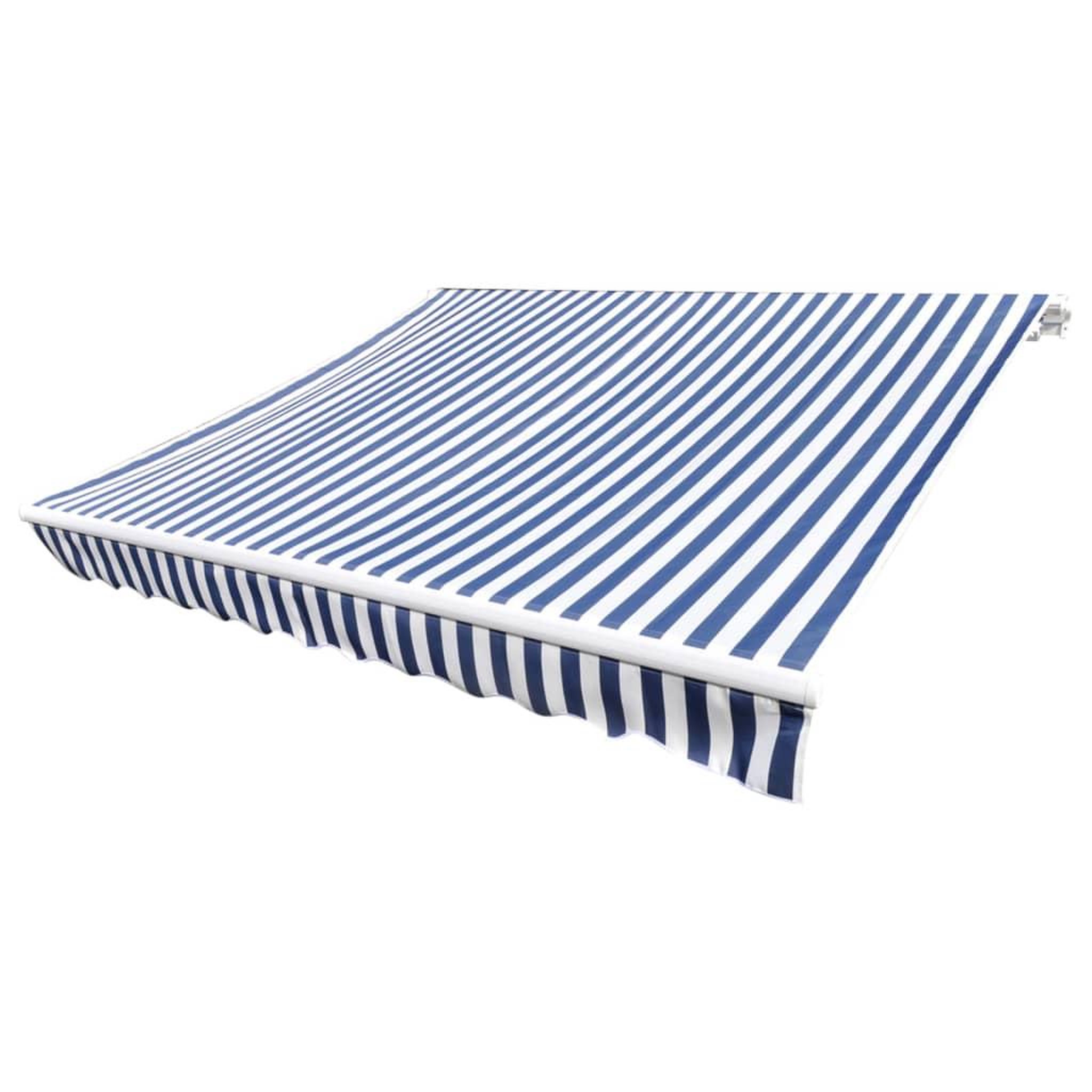 Voir la diapositive 2 : VIDAXL Toit d'auvent toile bleu et blanc 3 x 2,5 m (cadre non inclus)