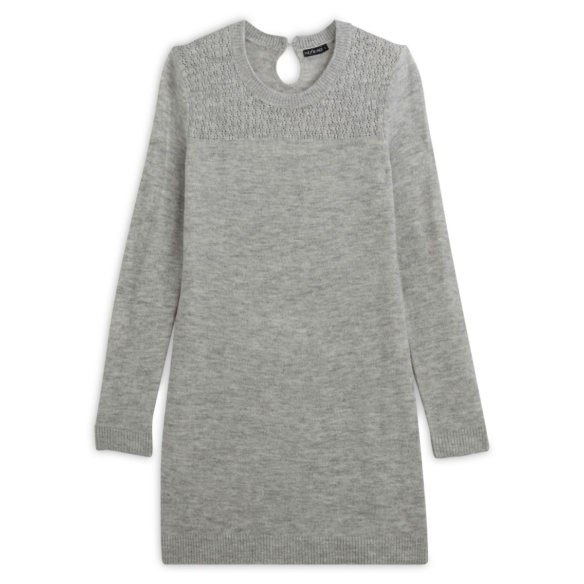 IN EXTENSO Robe en maille ouverture au dos grise femme