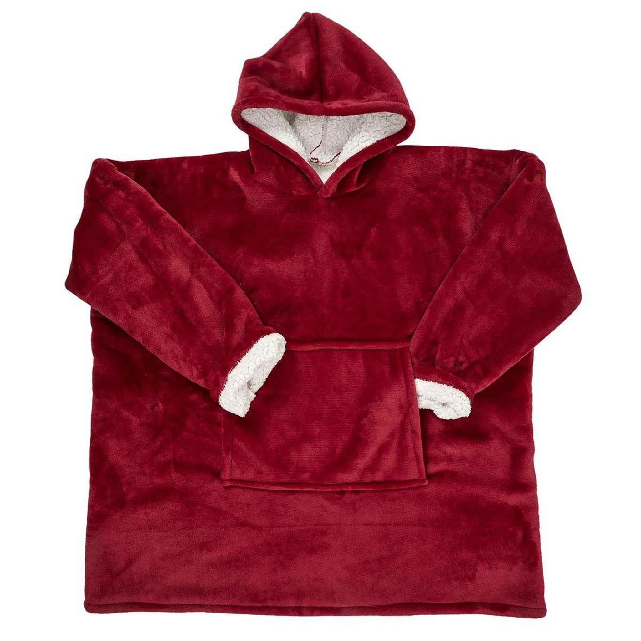 The Home Deco Factory Sweat à capuche  sherpa  85x118cm rouge