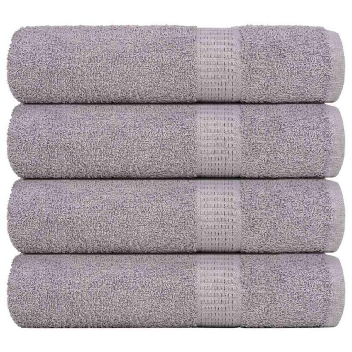 VIDAXL Serviettes de douche 4 pcs gris 70x140 cm 360 g m² 100% coton