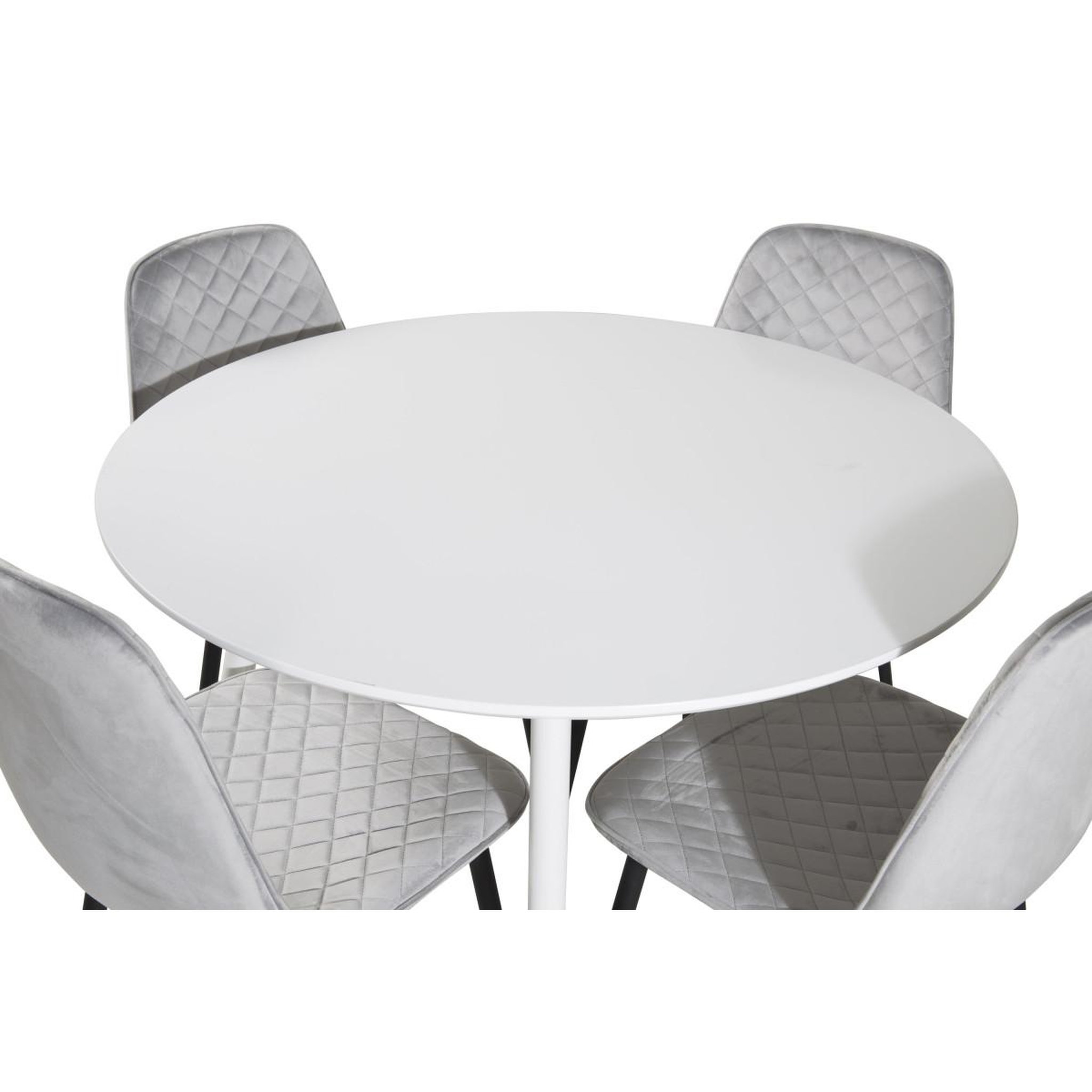 Voir la diapositive 3 : Paris Prix Ensemble table à manger & 4 chaises design  plaza & polar  100cm blanc & gris