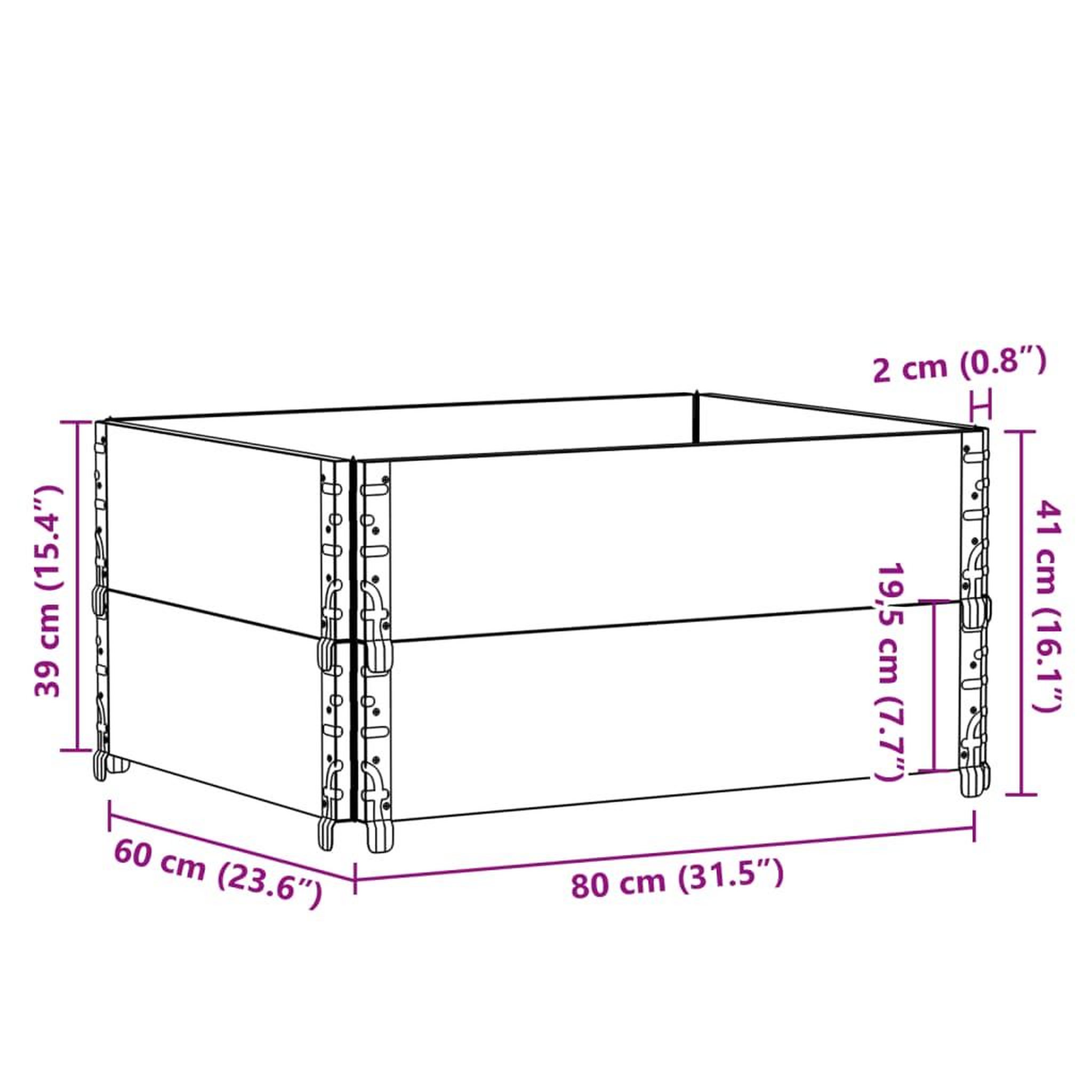 Voir la diapositive 6 : VIDAXL Jardiniere gris 80x60 cm bois massif de pin