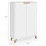 Voir la diapositive 4 : ID MARKET Meuble de rangement 2 portes HELSINKI scandinave blanc
