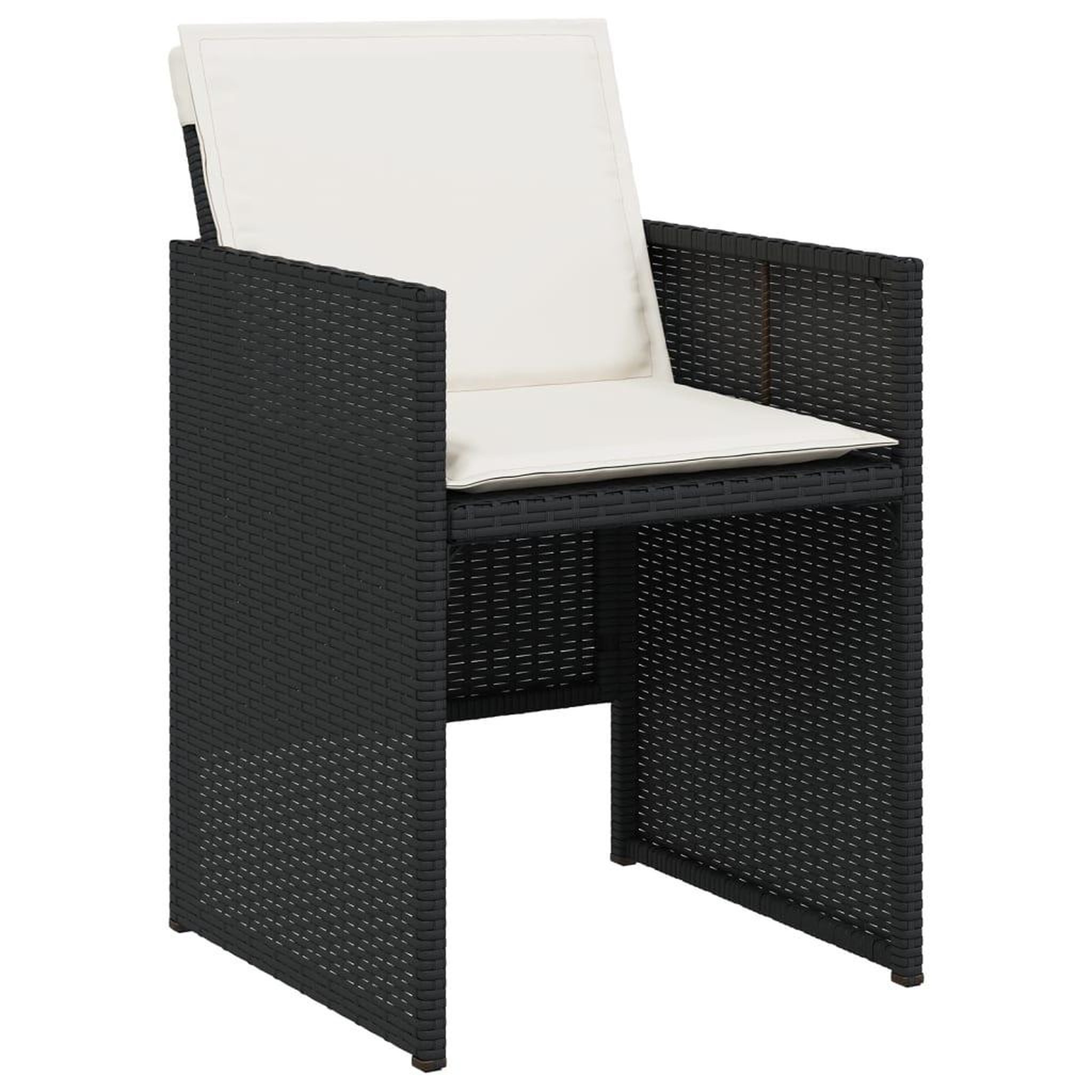 Voir la diapositive 5 : VIDAXL Ensemble a manger de jardin coussins 7pcs Noir Resine tressee