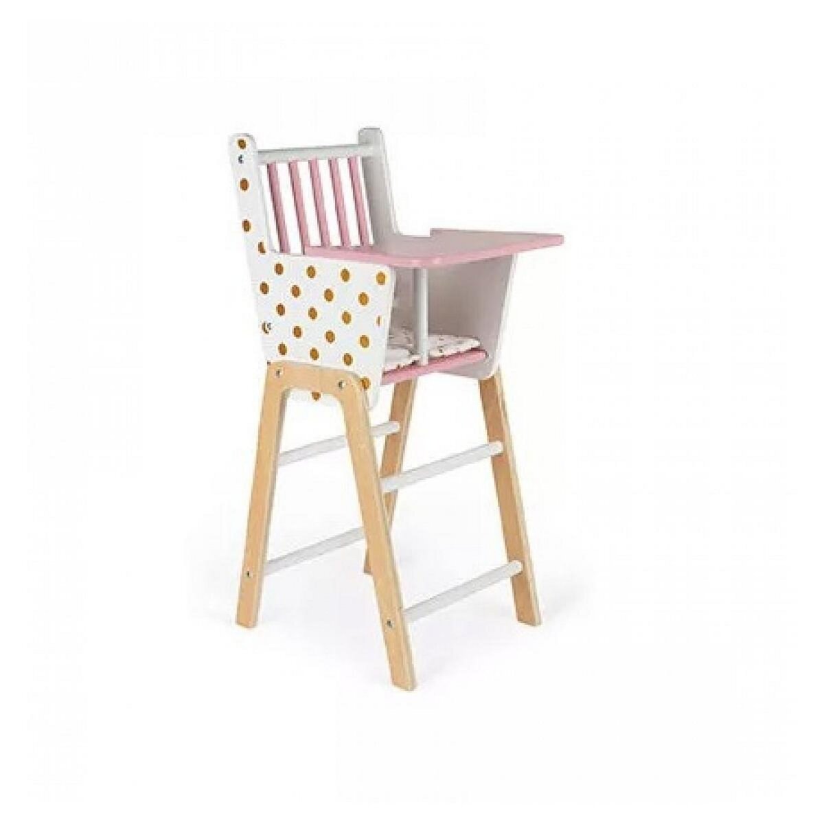 Juratoys-Janod Chaise Haute Candy Chic en Bois Rose et Blanc - Mobilier pour Poupées