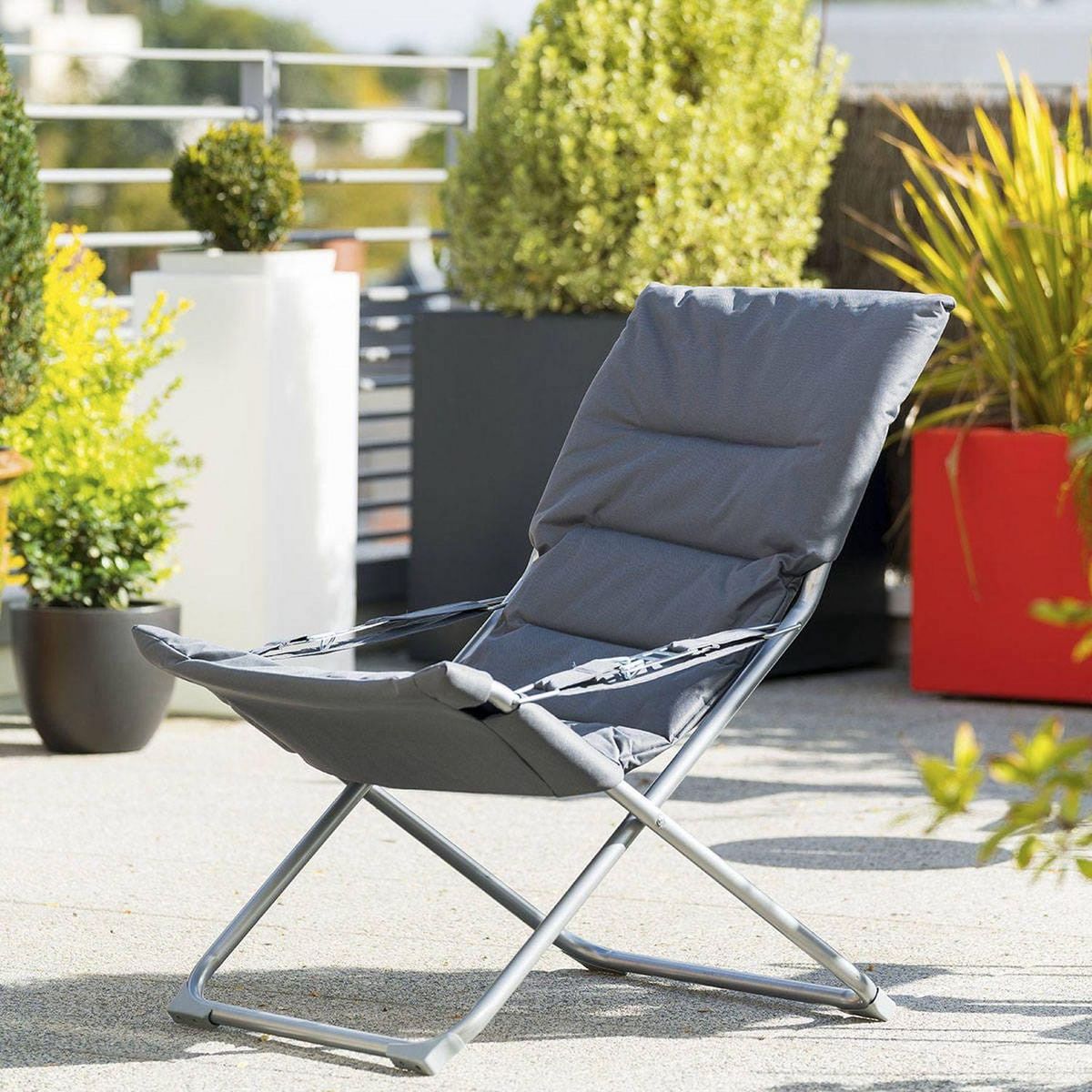 HESPERIDE Fauteuil relax de jardin pliable Milos - 3 Positions