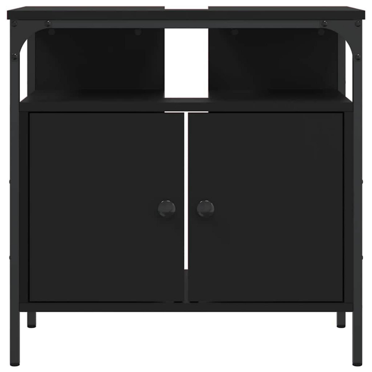 VIDAXL Armoire lavabo de salle de bain noir 60x30x60 cm