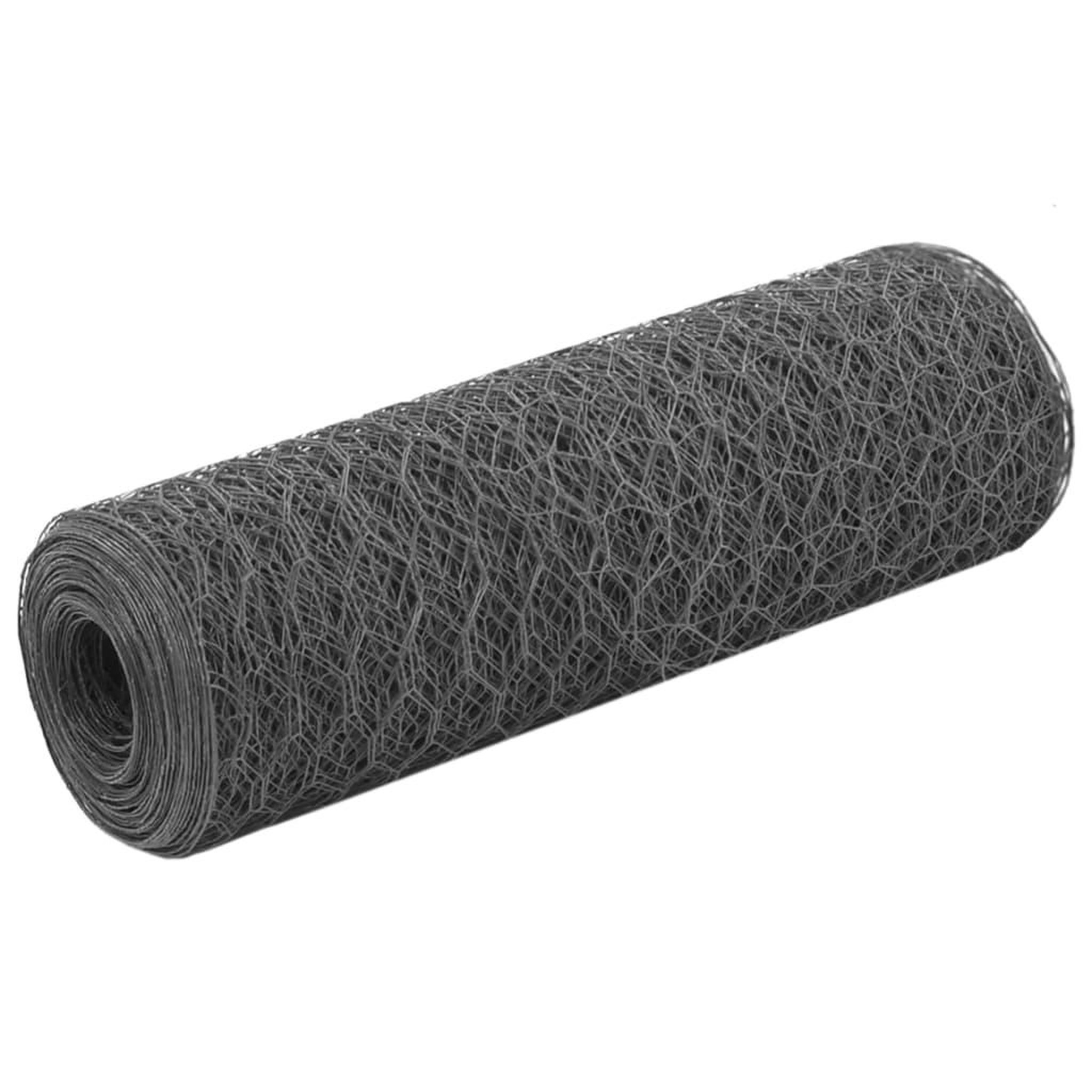 VIDAXL Grillage Acier avec revetement en PVC 25x0,5 m Gris