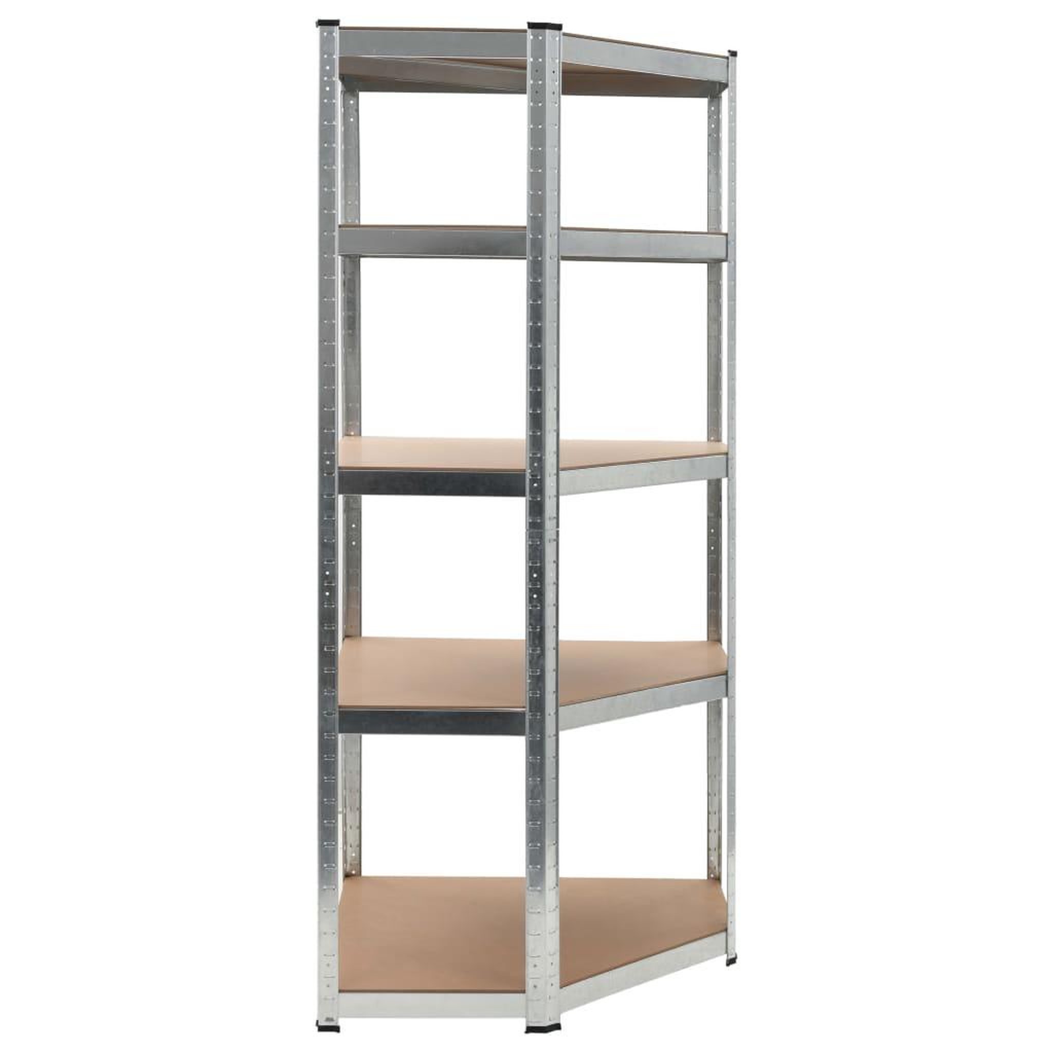 Voir la diapositive 3 : VIDAXL Etagere d'angle a 5 niveaux Argente Acier et bois d'ingenierie