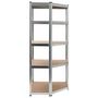 Voir la diapositive 3 : VIDAXL Etagere d'angle a 5 niveaux Argente Acier et bois d'ingenierie