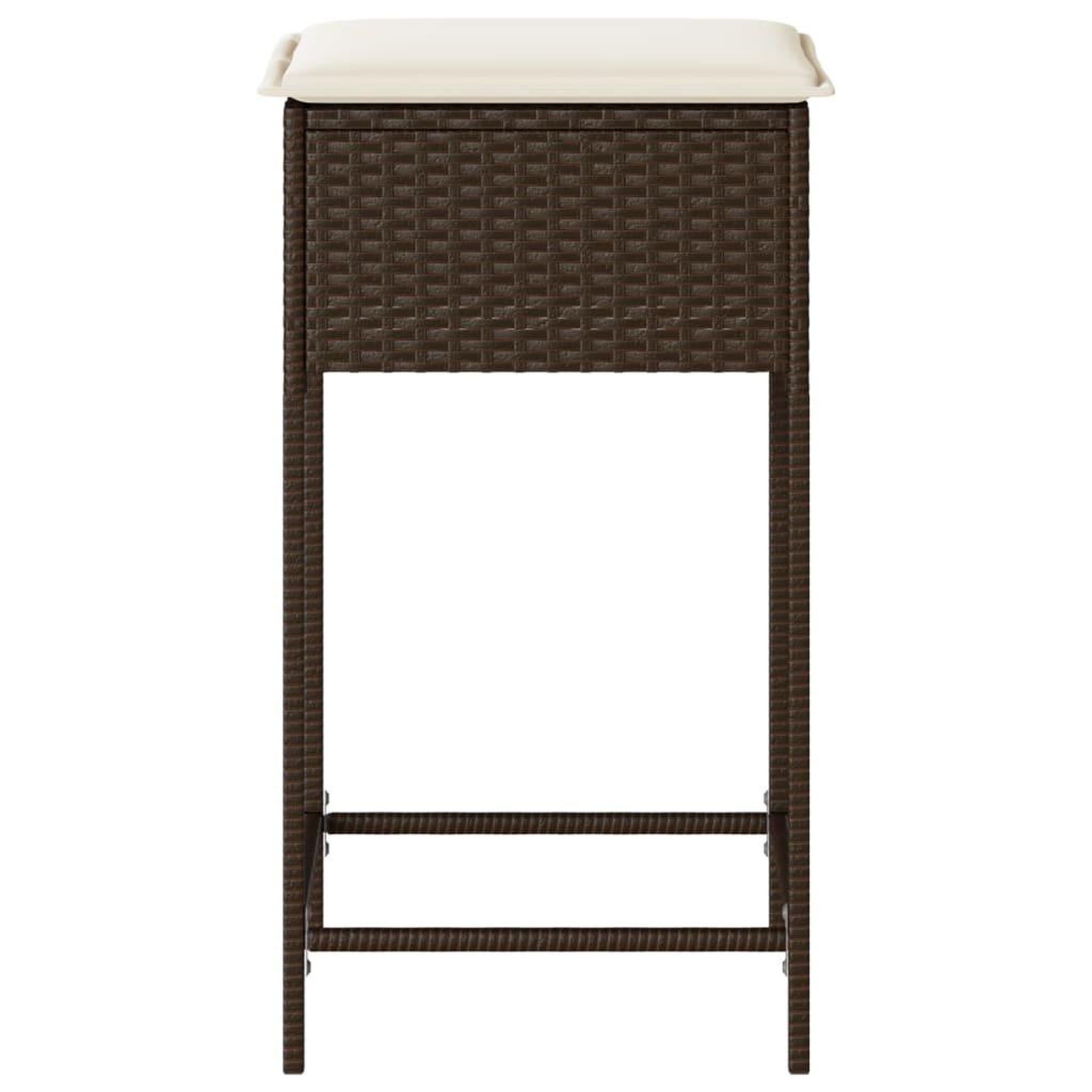 Voir la diapositive 5 : VIDAXL Tabourets de bar jardin coussins lot de 2 marron resine tressee