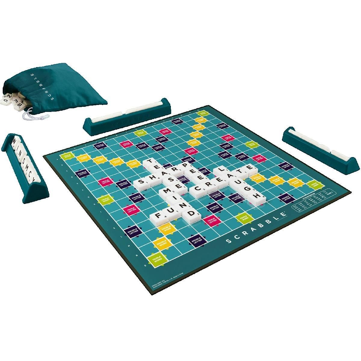 MATTEL GAMES Jeu de société Mattel Scrabble Original avec 101 tuiles colorées