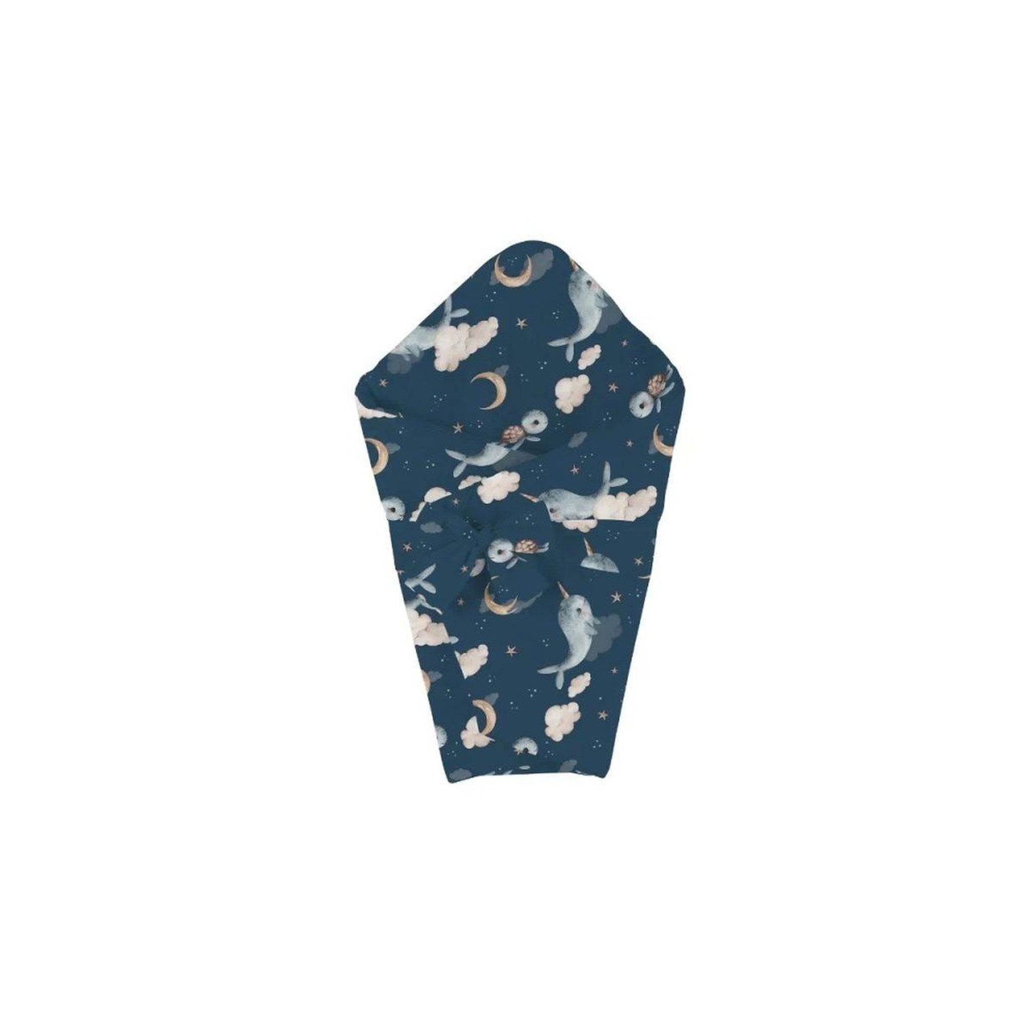 Voir la diapositive 2 : WALDIN Couette bébé 75 × 75 cm - motif baleine, bleu foncé