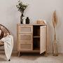 Voir la diapositive 3 : HOMIFAB Petit buffet cannage et effet bois naturel 81 cm - Padang