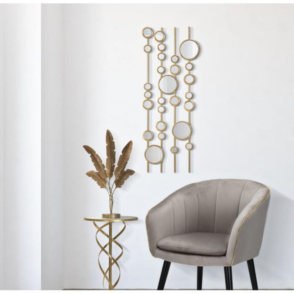 Paris Prix Décoration Murale en Métal  Mur de Miroirs  90cm Or