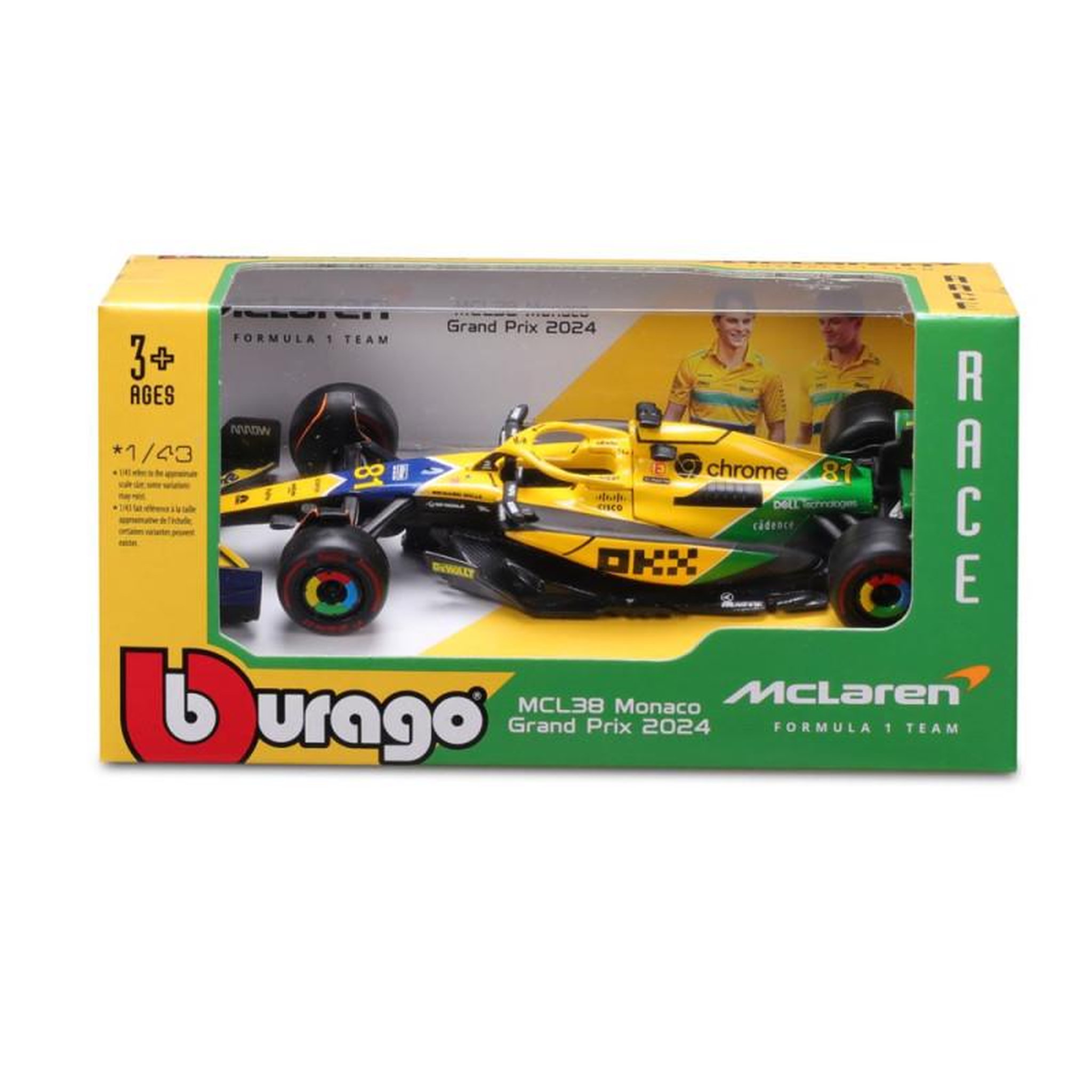 BBurago Véhicule Bburago F1 McLaren MCL38 Monaco GP 2024 Piastri