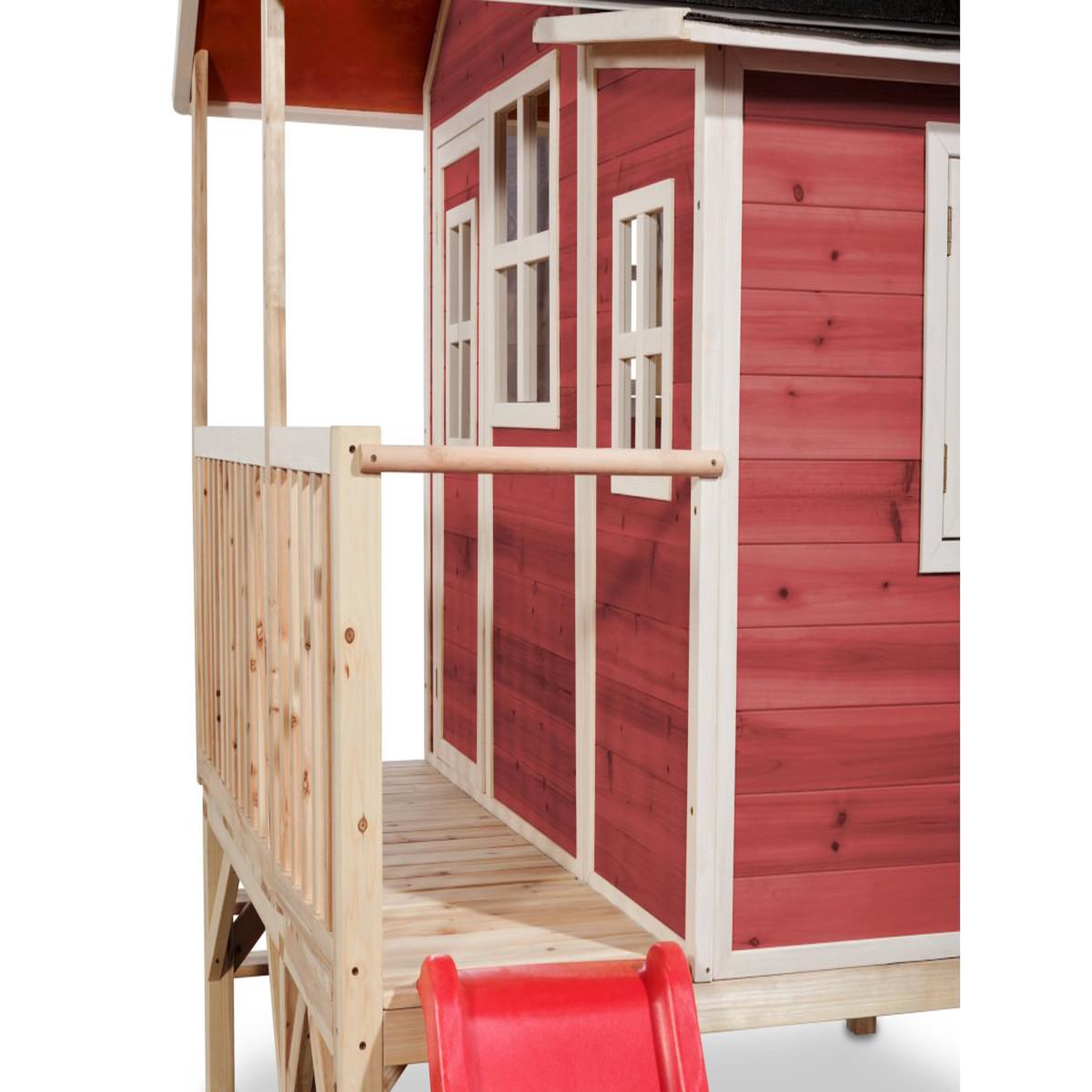 Voir la diapositive 3 : EXIT TOYS Maisonnette en bois pour enfants loft 350 rouge - exit toys