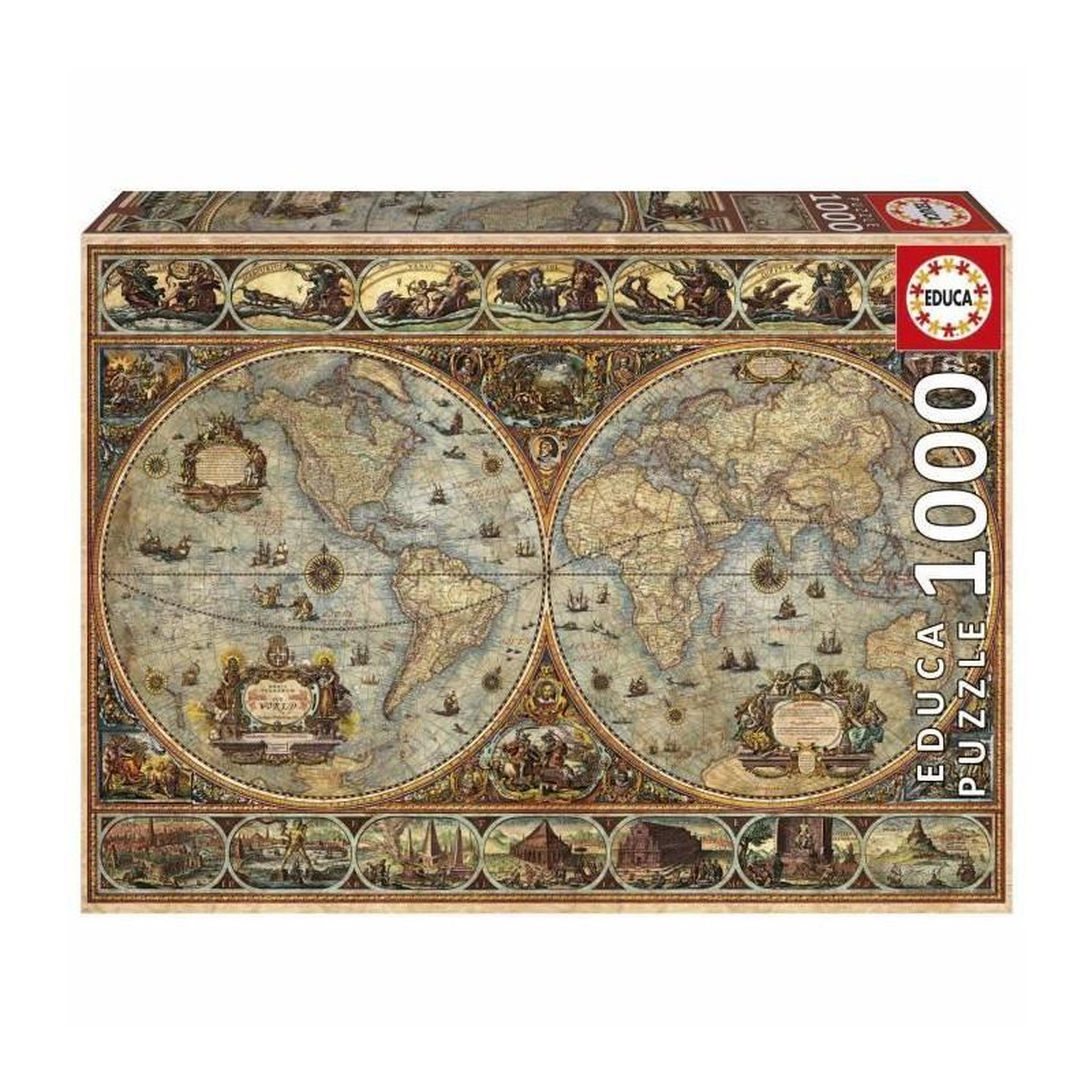 EDUCA Puzzle 1000 pièces - Orbis Terrarum - Voyage et cartes - Educa