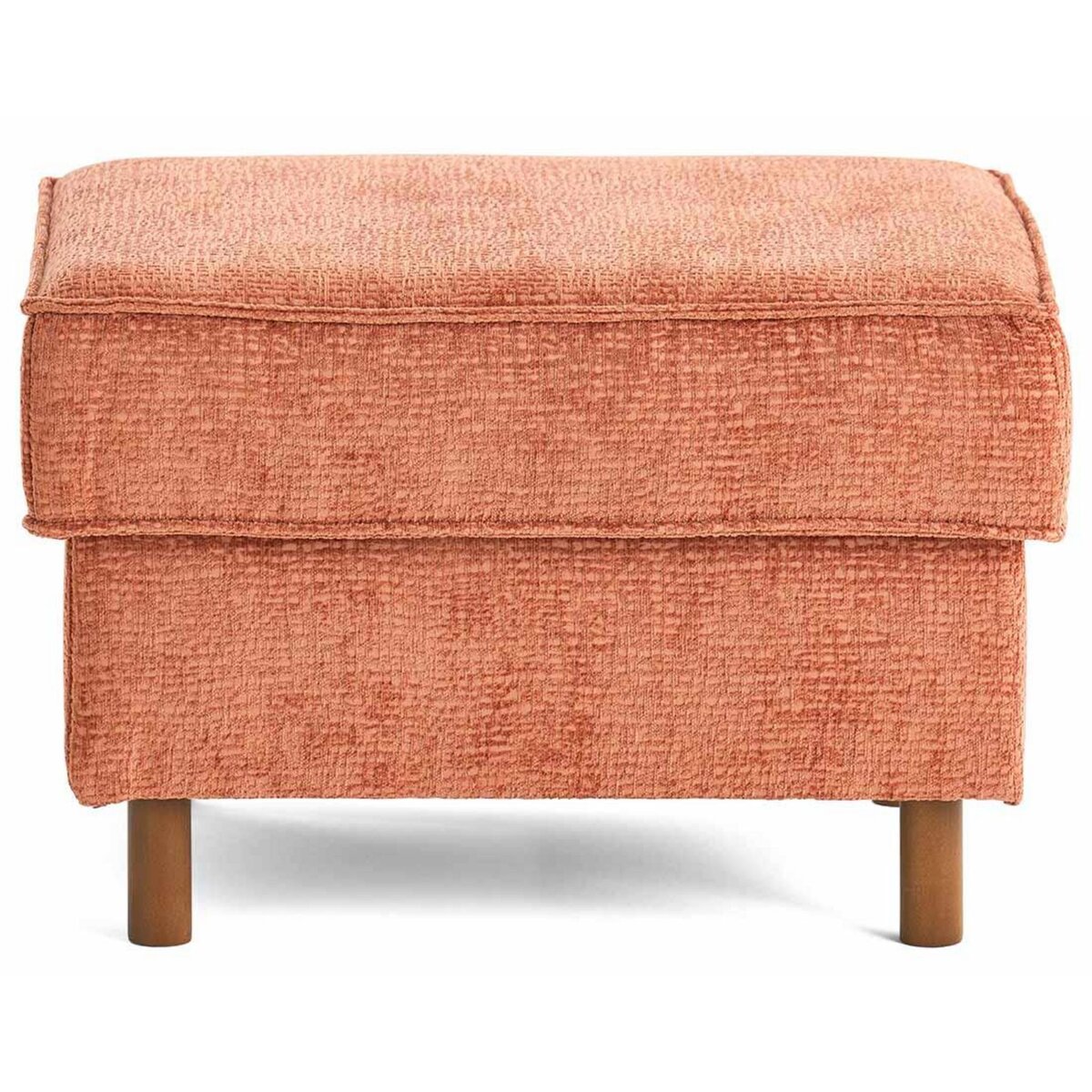 LISA DESIGN Jake - pouf en tissu velours relief - pieds en bois foncé