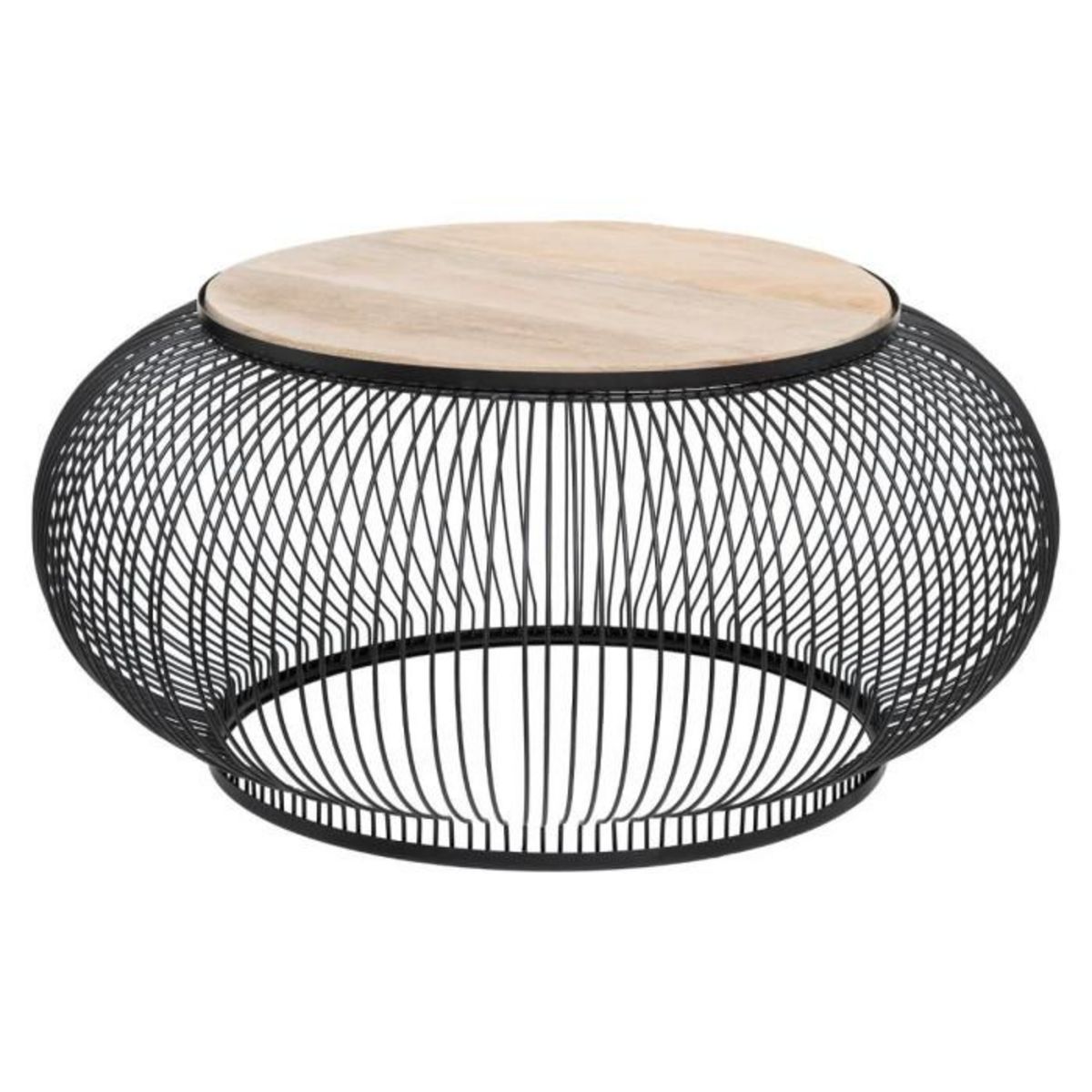 ATMOSPHERA Lot de 2 Tables Basses  Manguier  90cm Noir