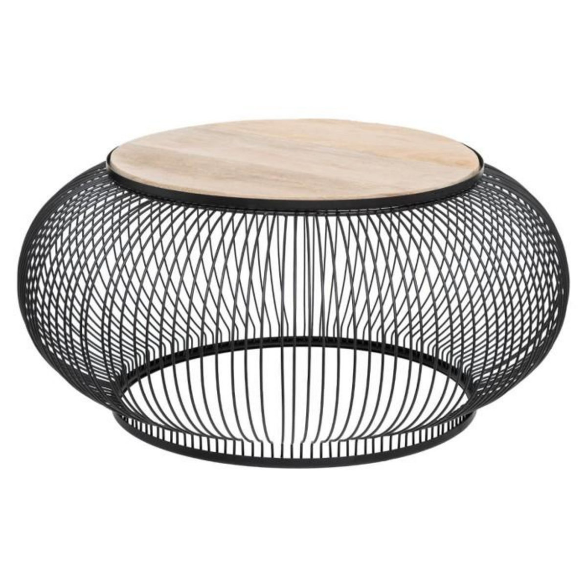 ATMOSPHERA Lot de 2 Tables Basses  Manguier  90cm Noir