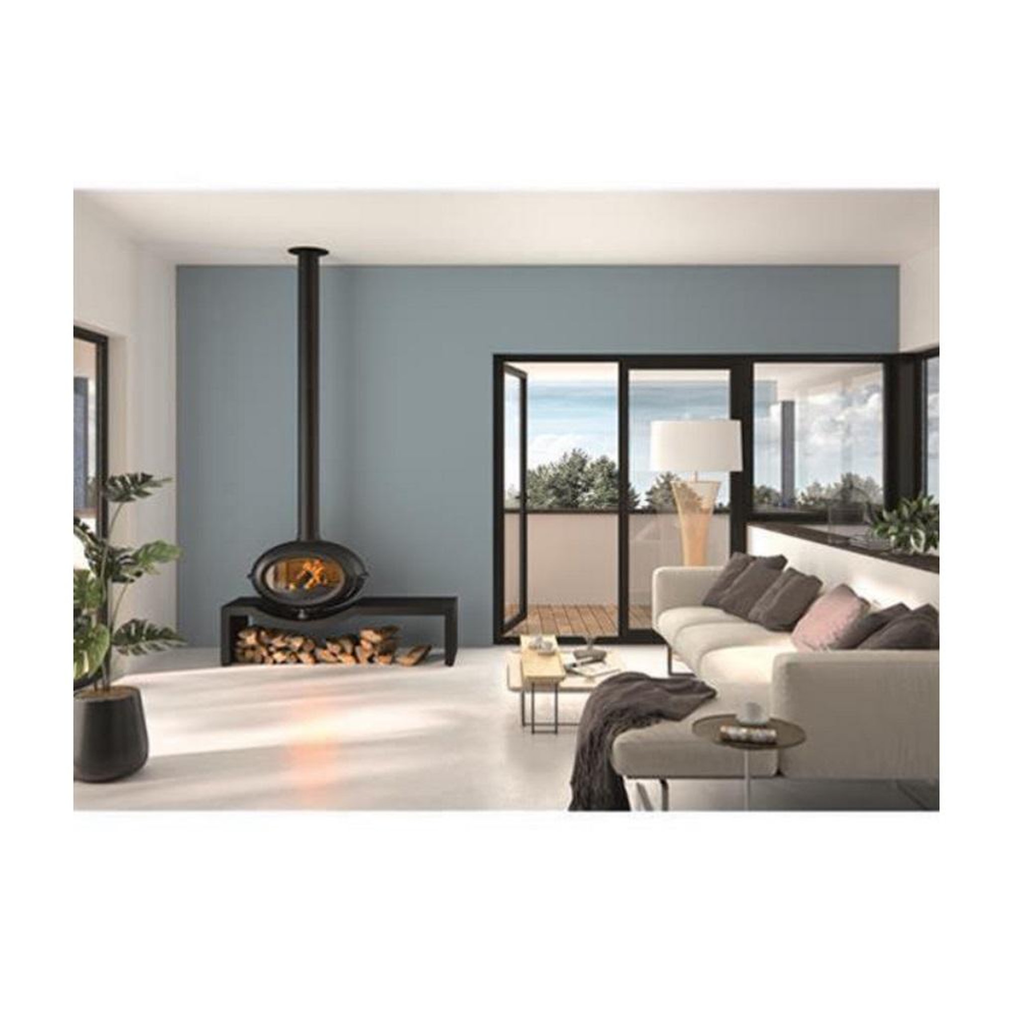 Voir la diapositive 3 : Invicta Poêle à bois fonte 7kw anthracite - P648124