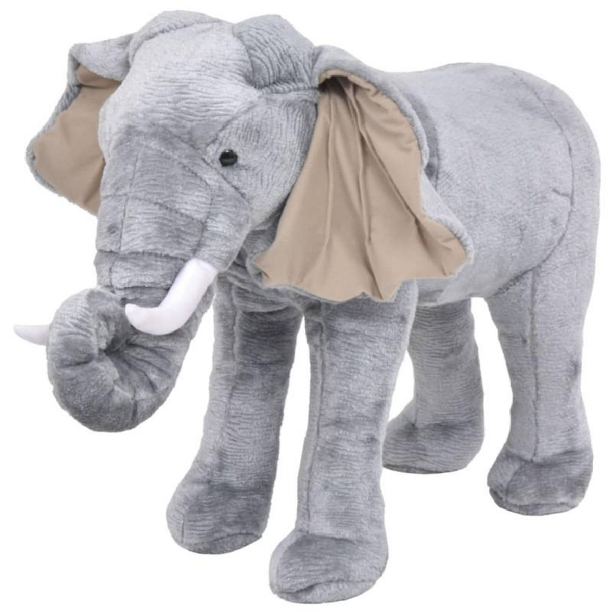 VIDAXL Jouet en peluche Éléphant Gris XXL