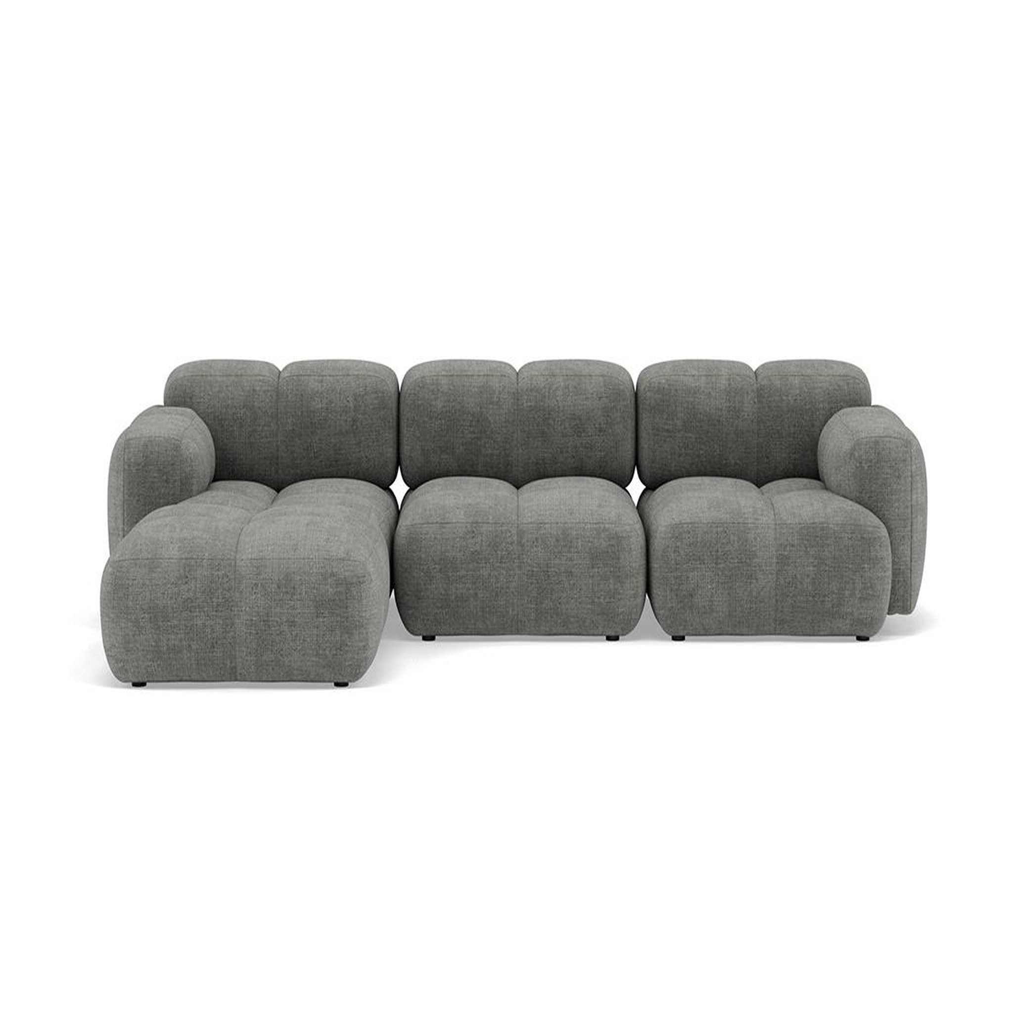 Voir la diapositive 1 : BEST MOBILIER Grace - canapé modulable d'angle réversible 4 places en velours texturé