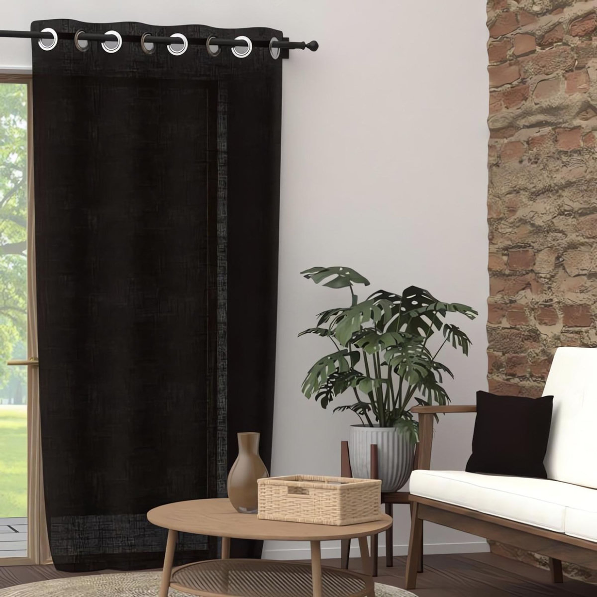 SOLEIL D'OCRE Rideau à oeillets pur coton PANAMA, par Soleil d'Ocre