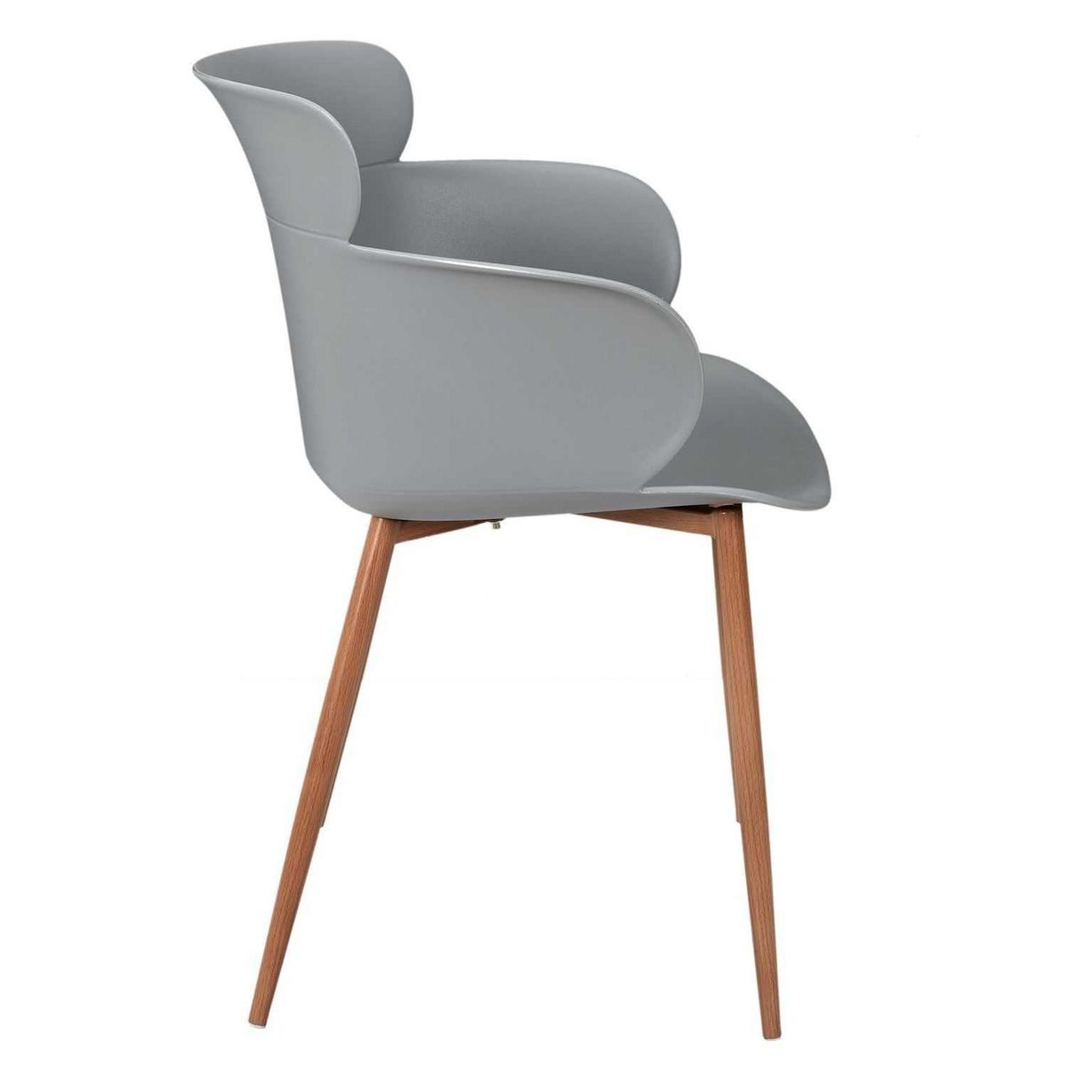 TOILINUX Lot de 2 fauteuils coque en polypropylène et métal