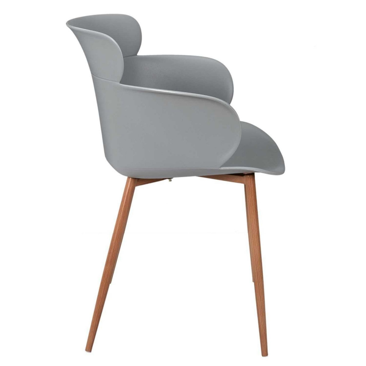 TOILINUX Lot de 2 fauteuils coque en polypropylène et métal