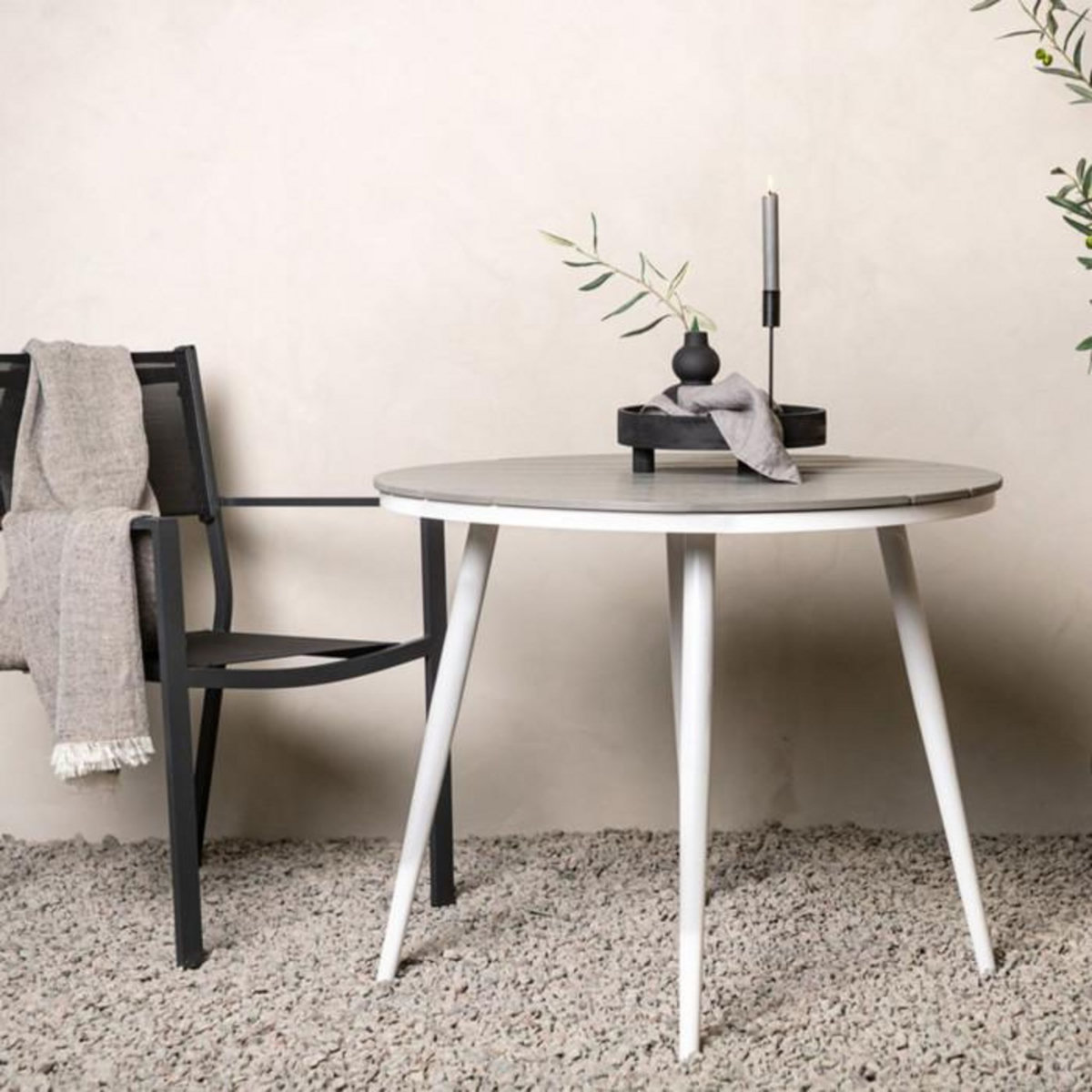 Paris Prix Table de Jardin Ronde  Break  90cm Gris