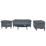 VIDAXL Ensemble de canapes 3 pcs gris fonce velours