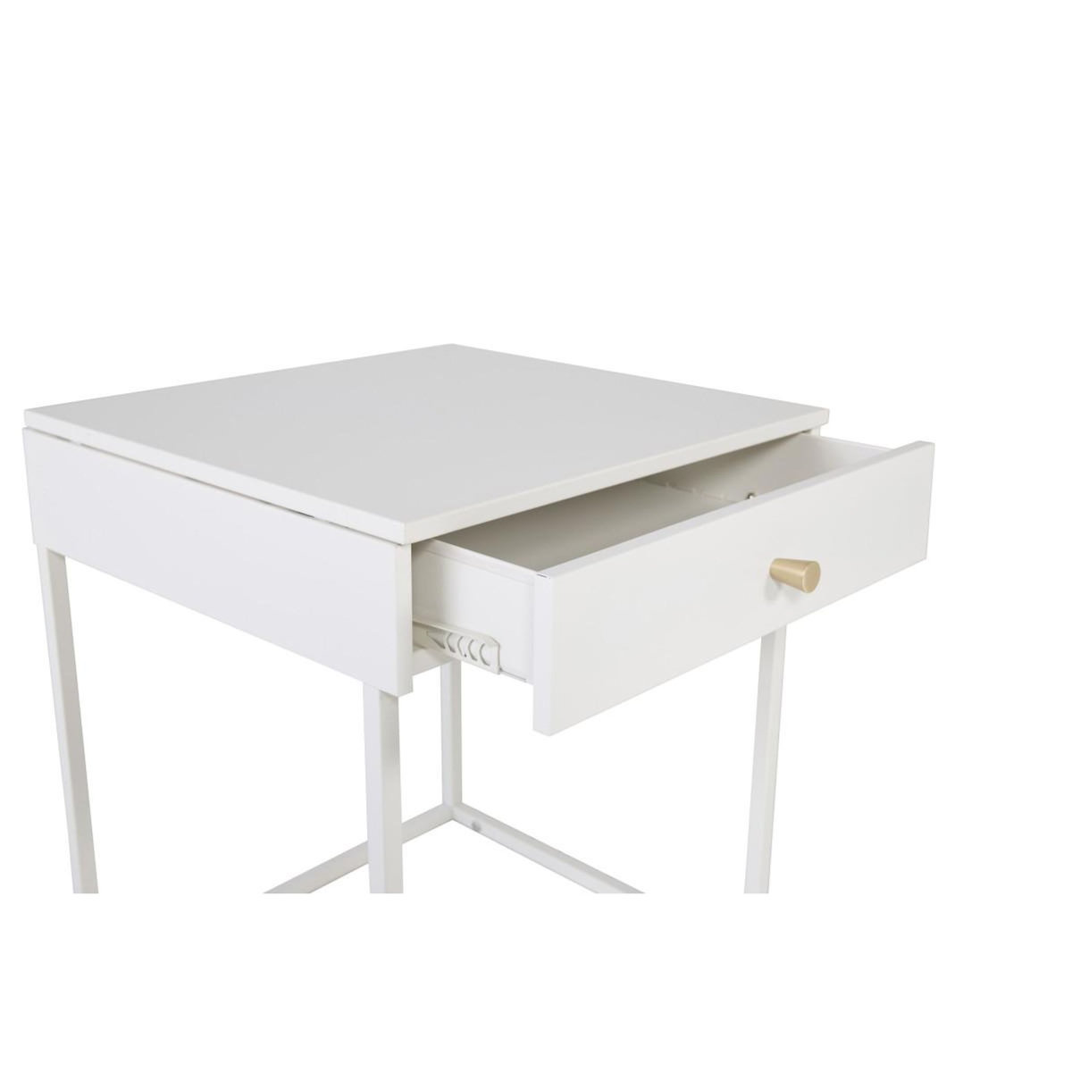 Paris Prix Table de Chevet 1 Tiroir  Bakal  50cm Blanc