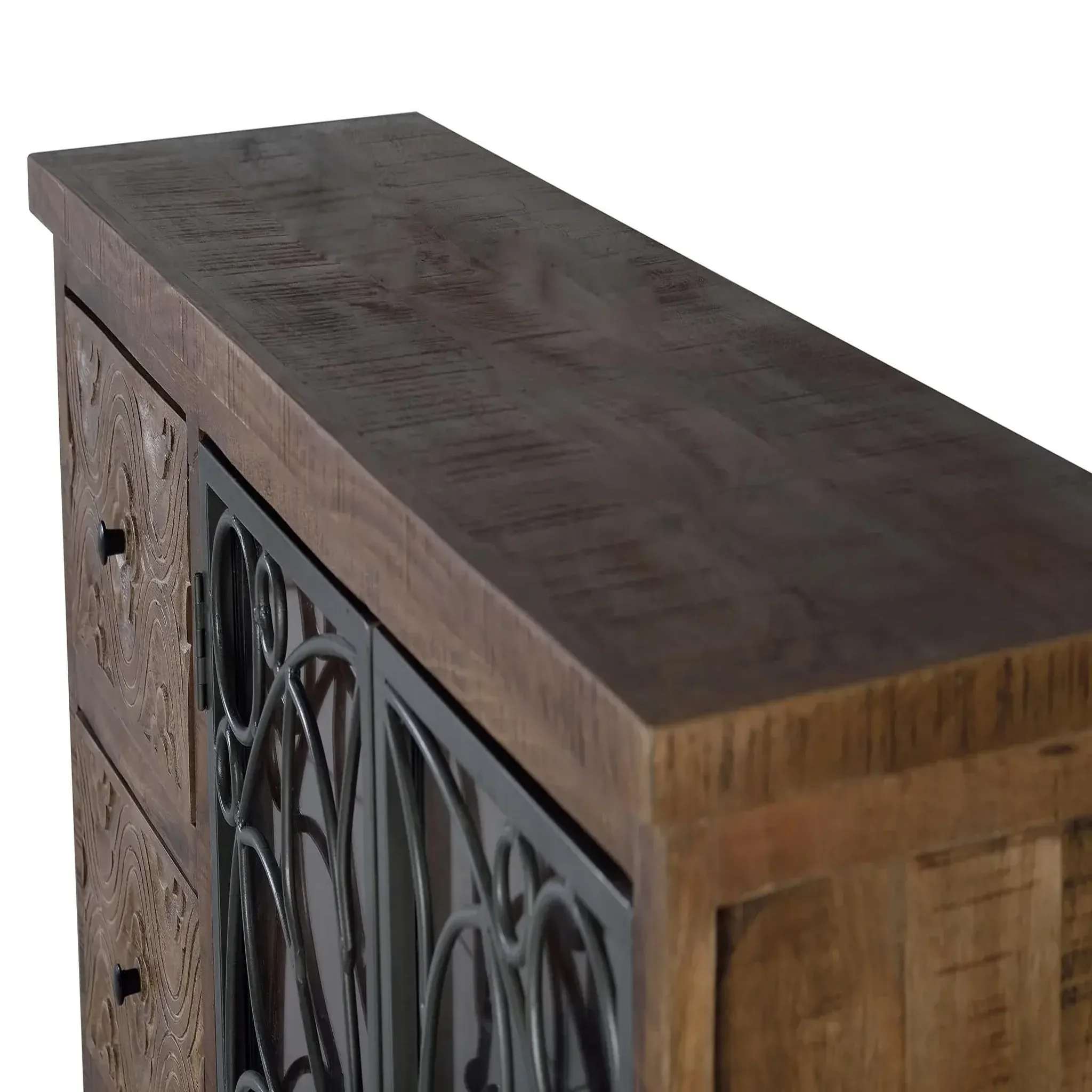 Voir la diapositive 2 : GINER Y COLOMER SL Buffet en bois de manguier 140cm style industriel moderne