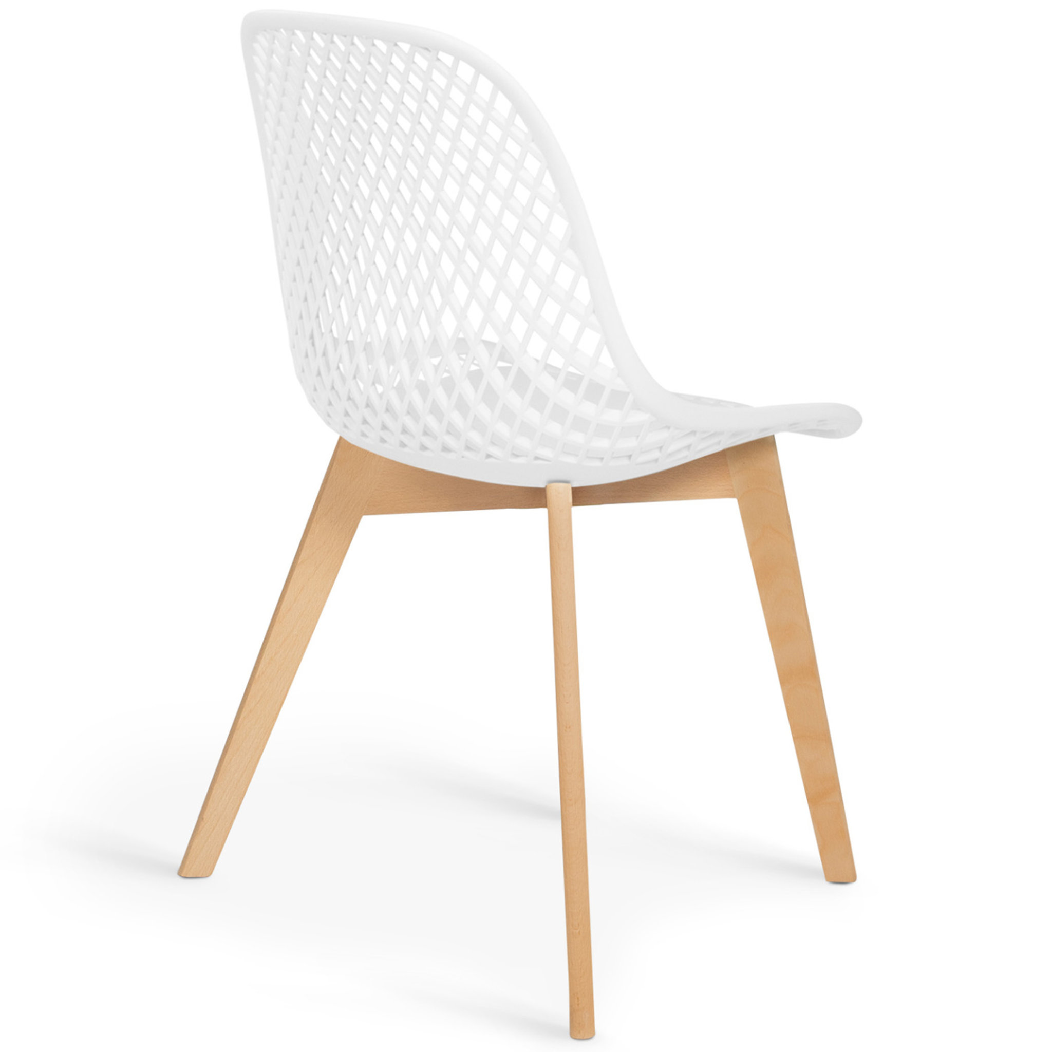 Voir la diapositive 4 : ID MARKET Lot de 6 chaises mandy blanches pour salle à manger