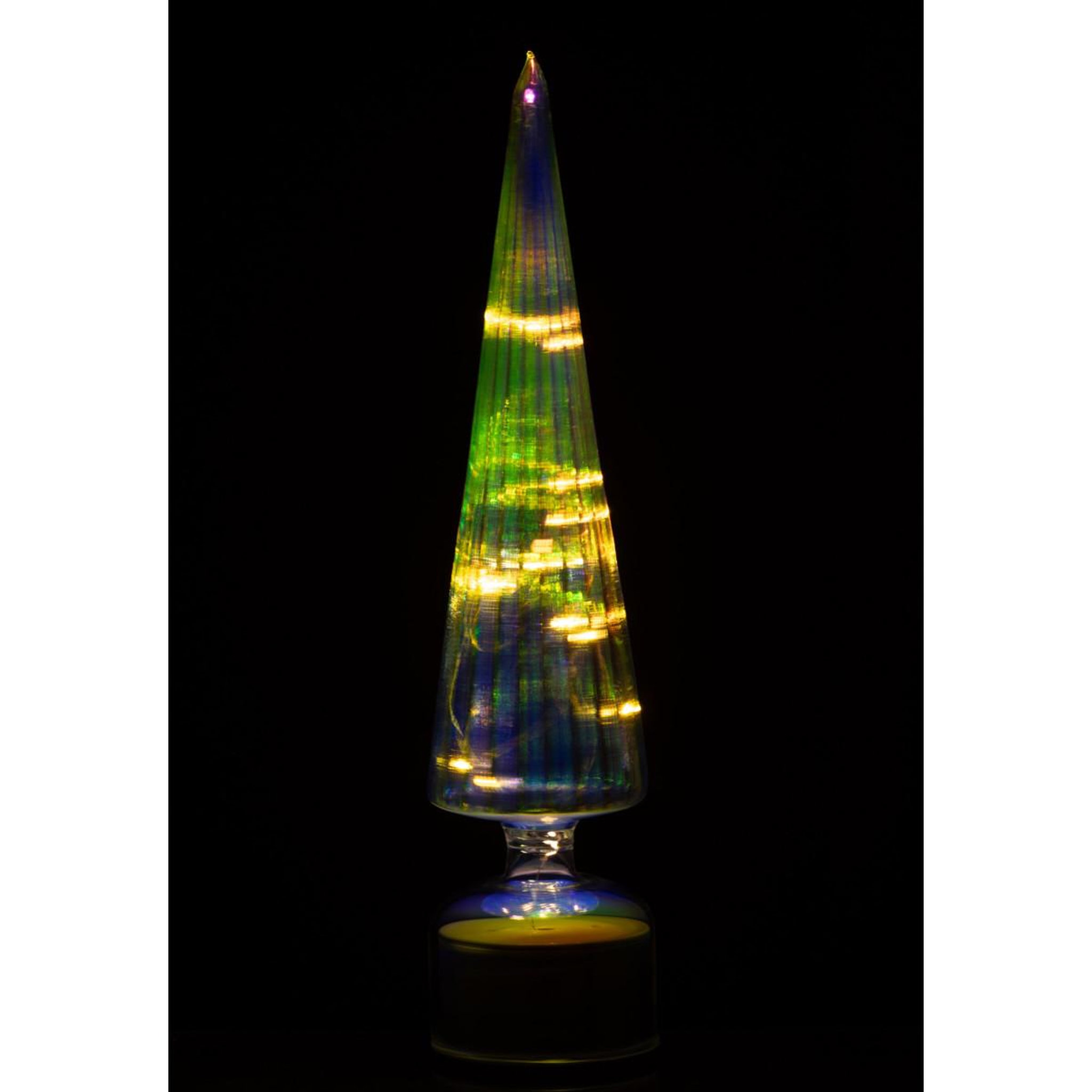 Voir la diapositive 5 : J-LINE Sapin Tournant à LED  Félicie  39cm Multicolore