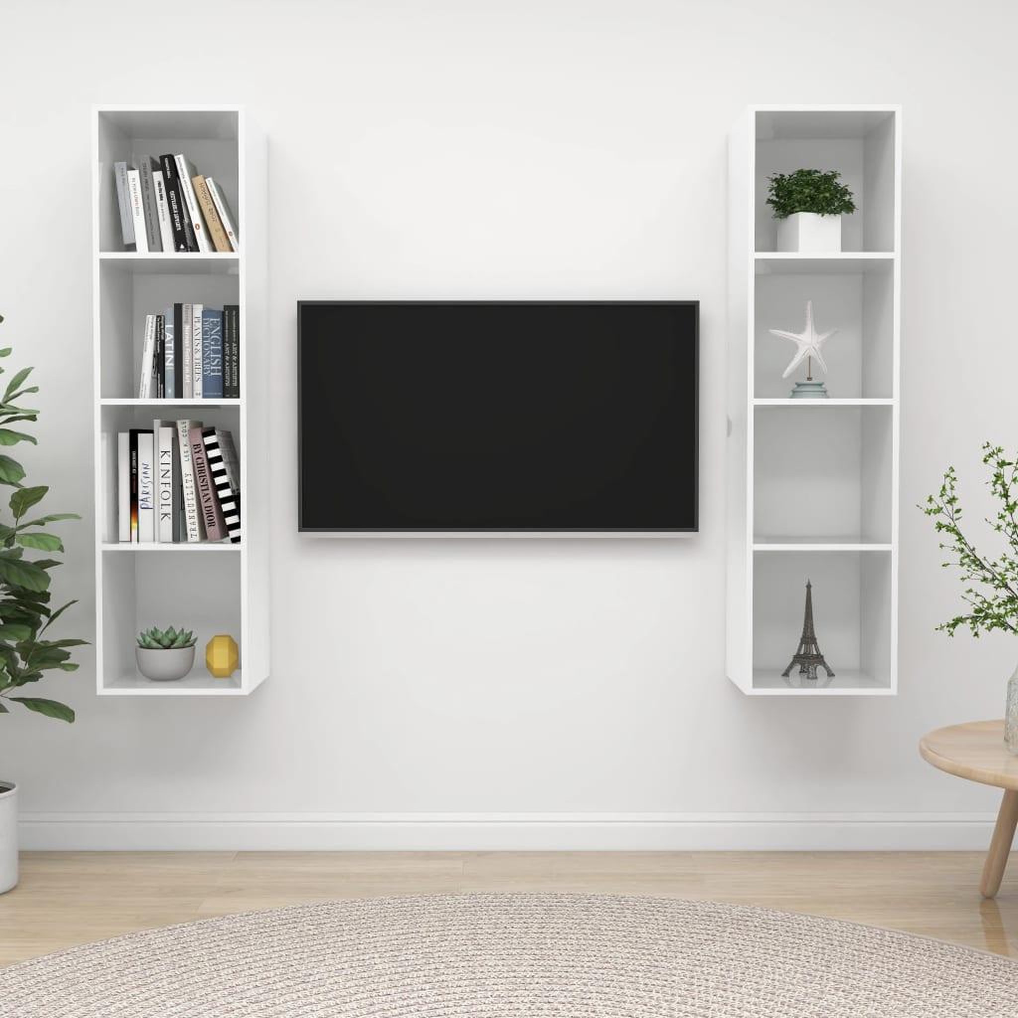Voir la diapositive 1 : VIDAXL Meubles TV muraux 2 pcs Blanc brillant Bois d'ingenierie