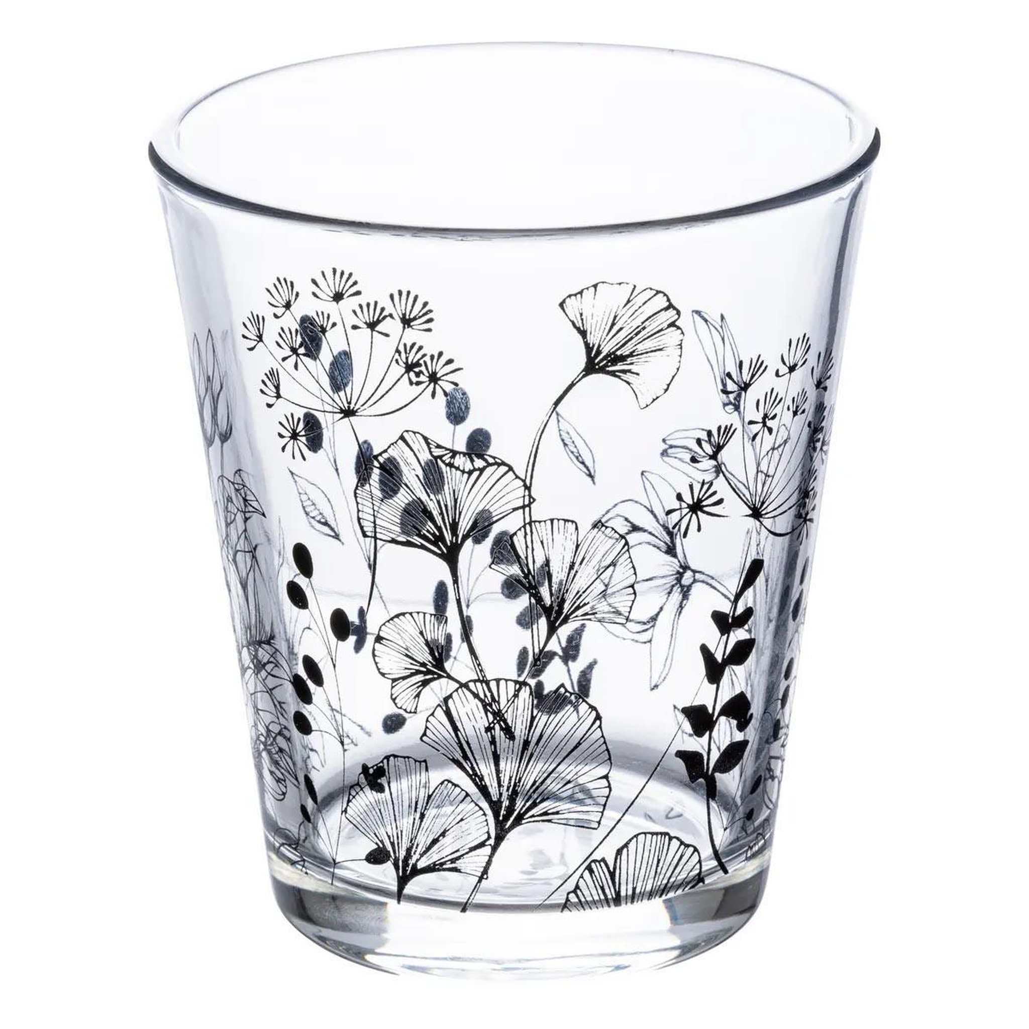 Voir la diapositive 2 : SECRET DE GOURMET Lot de 6 verres à motifs  white floral  33cl transparent