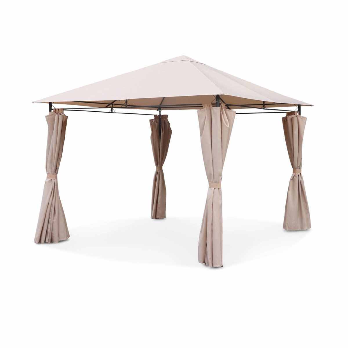 SWEEEK Tonnelle 3x3 m - Elusa - Pergola avec rideaux, tente de jardin, barnum