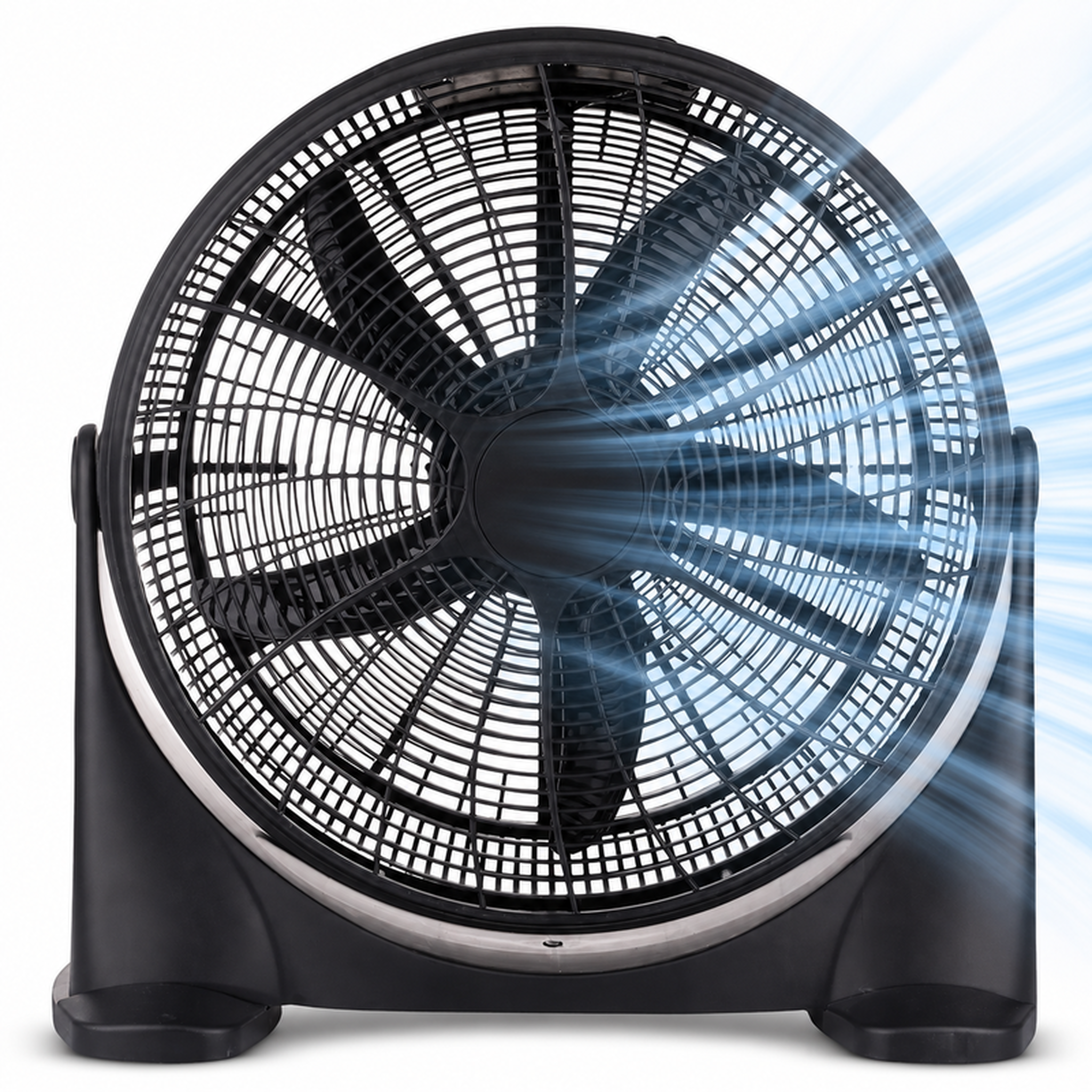 Ventilateur de sol et table rond inclinable 36 cm – noir 50w