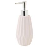 GUY LEVASSEUR Distributeur de savon en céramique FACETTE. Coloris disponibles : Rose, Bleu, Blanc