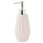 GUY LEVASSEUR Distributeur de savon en céramique FACETTE. Coloris disponibles : Rose, Blanc, Bleu