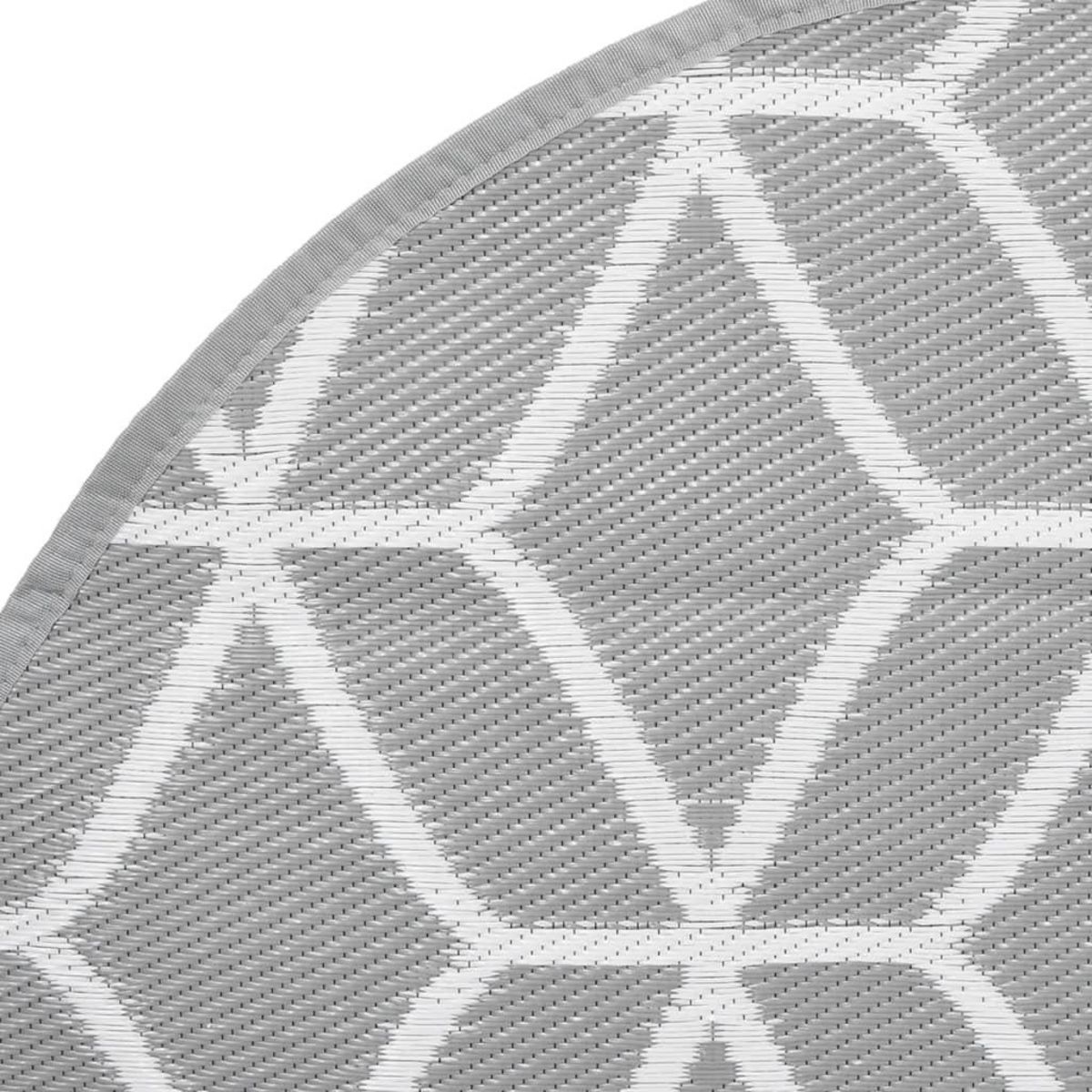 VIDAXL Tapis d'exterieur ARAKIL gris Ø160 cm PP