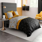 ATELIER DU COTON Parure housse de couette 100%coton 57fils faro. Coloris disponibles : Noir