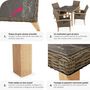 Voir la diapositive 5 : tectake Table en rotin avec cadre en aluminium et bois marron naturel