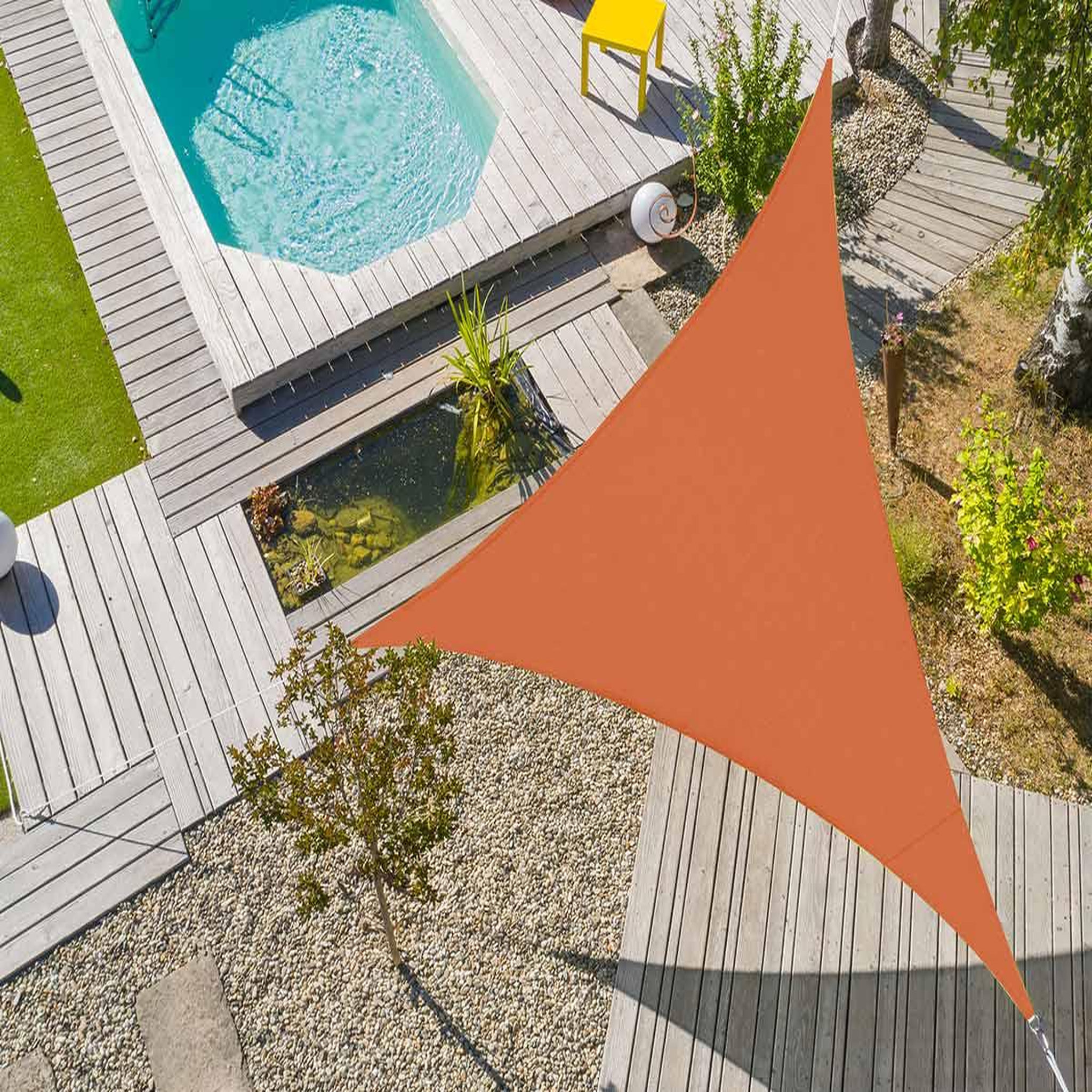 Jardiline Voile d'ombrage triangulaire Flex 5 x 5 x 5 m - Camel - Jardiline