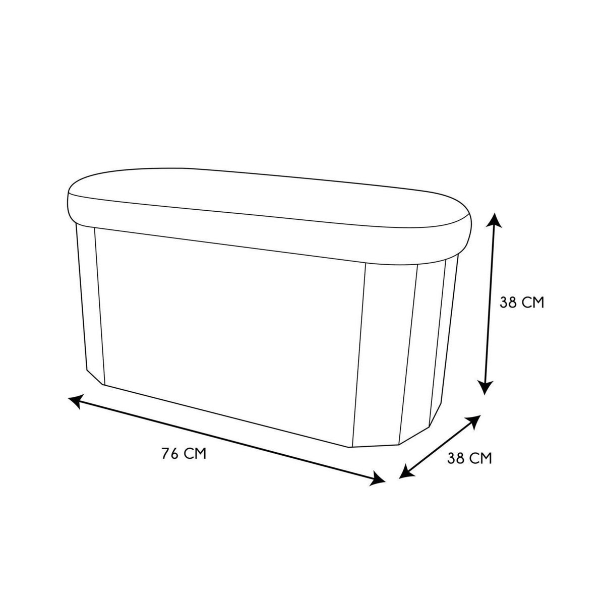 The Home Deco Factory Banc coffre de rangement pliable - Noir