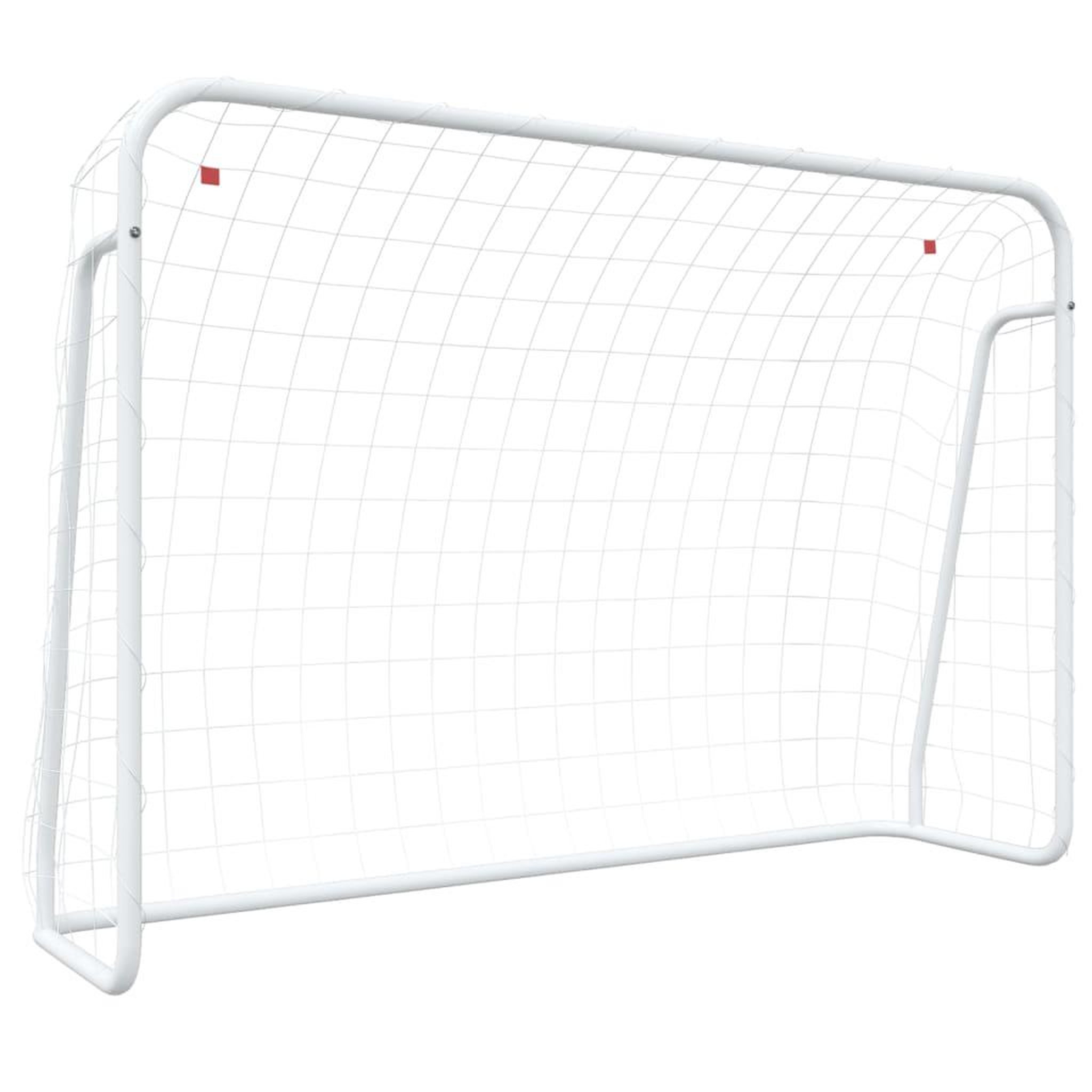 Voir la diapositive 2 : VIDAXL But de football et filet blanc 214x75x152 cm acier et polyester