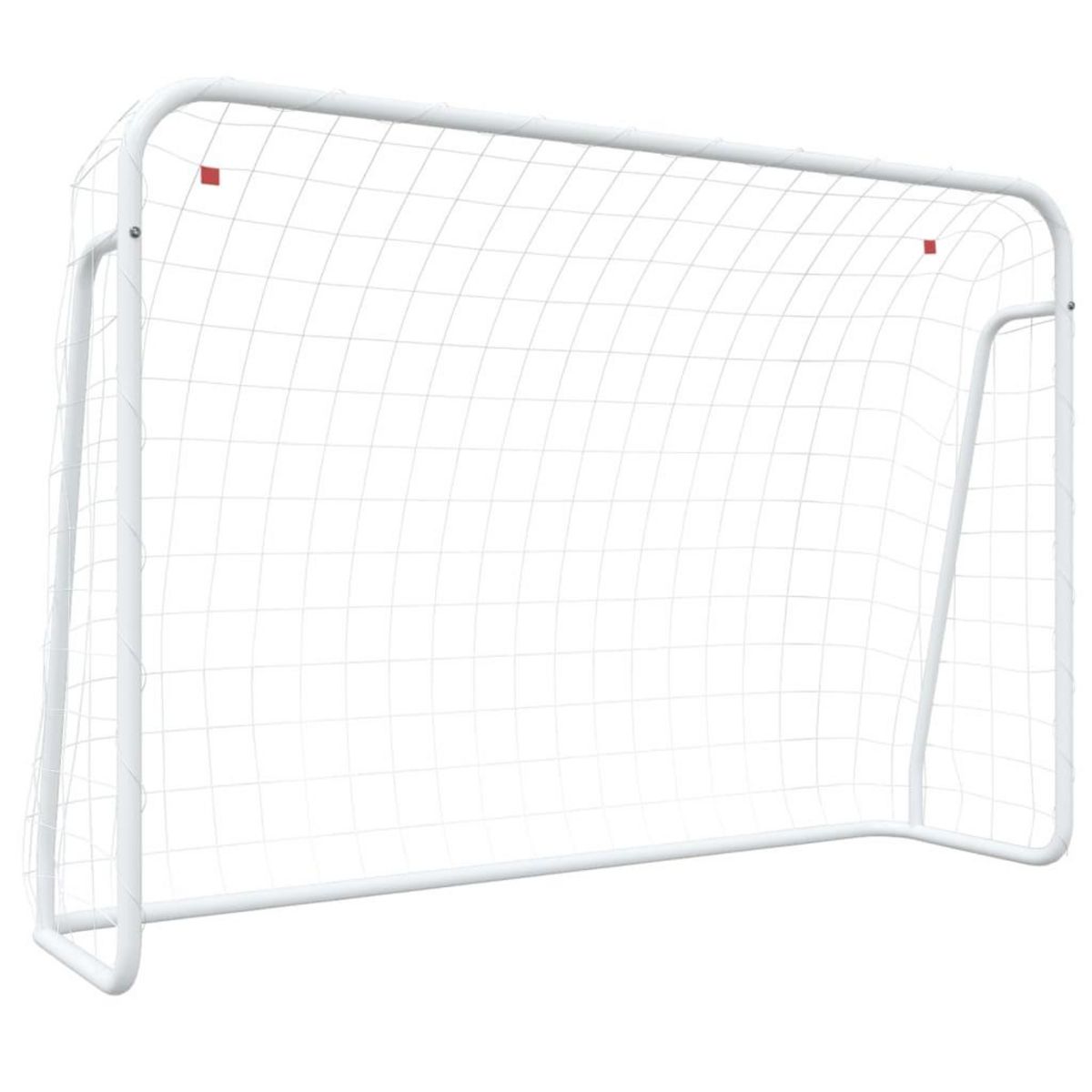 VIDAXL But de football et filet blanc 214x75x152 cm acier et polyester